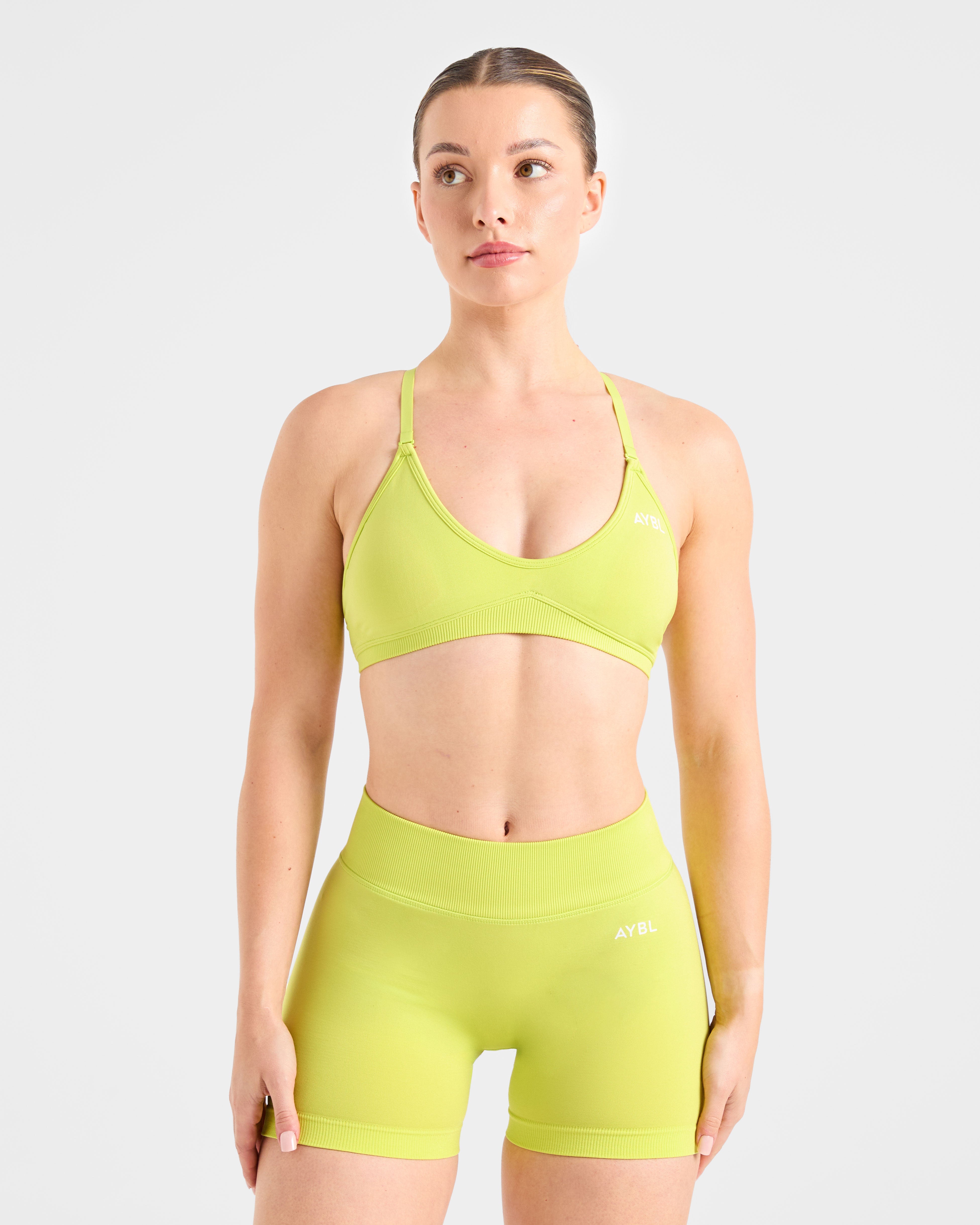 Adapt Sports Bra Sin Costuras con Tirantes - Verde Limón