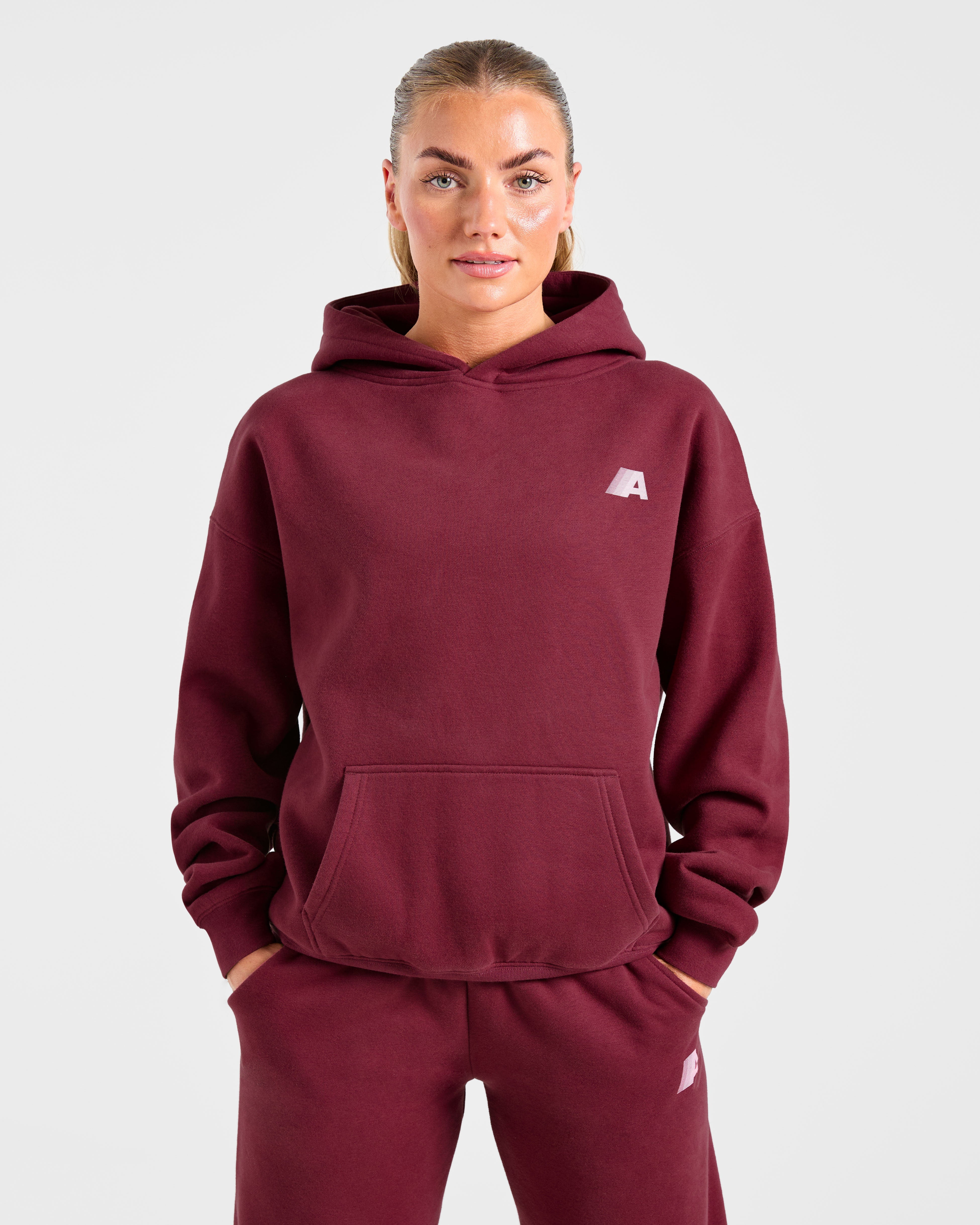 Sudadera Oversized Retro Athletics - Raspberry Profundo/Rosa