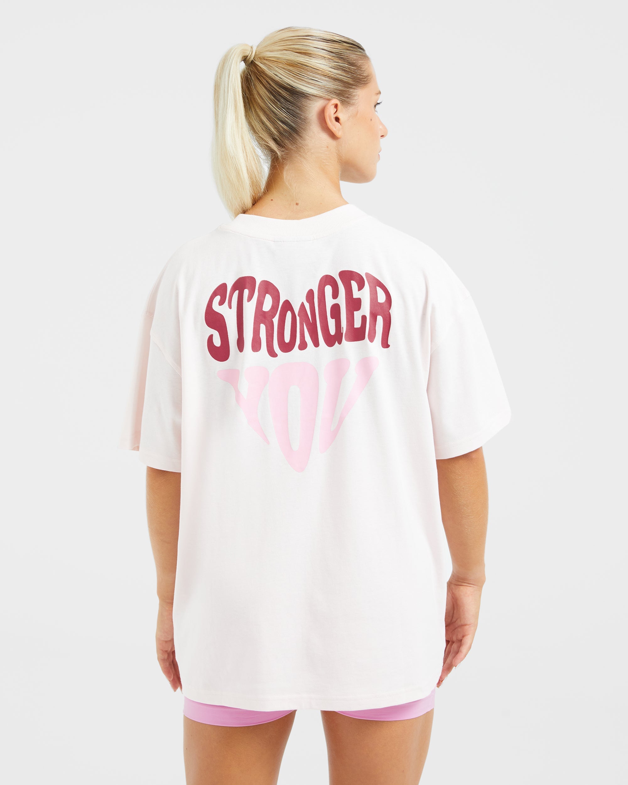 Camiseta Oversized Stronger You - Rosa