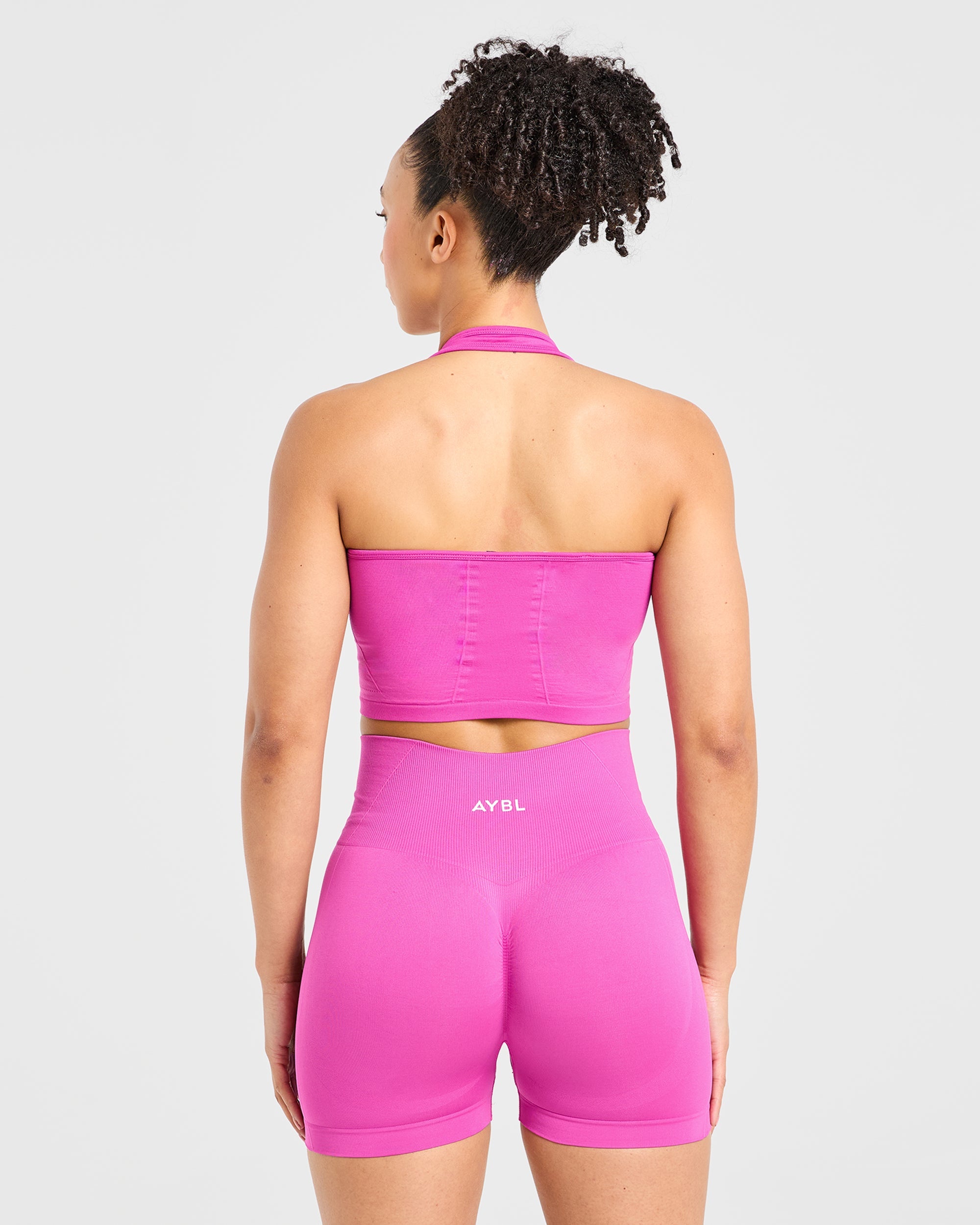 Empower Top Corto Sin Costuras de Tirantes - Magenta