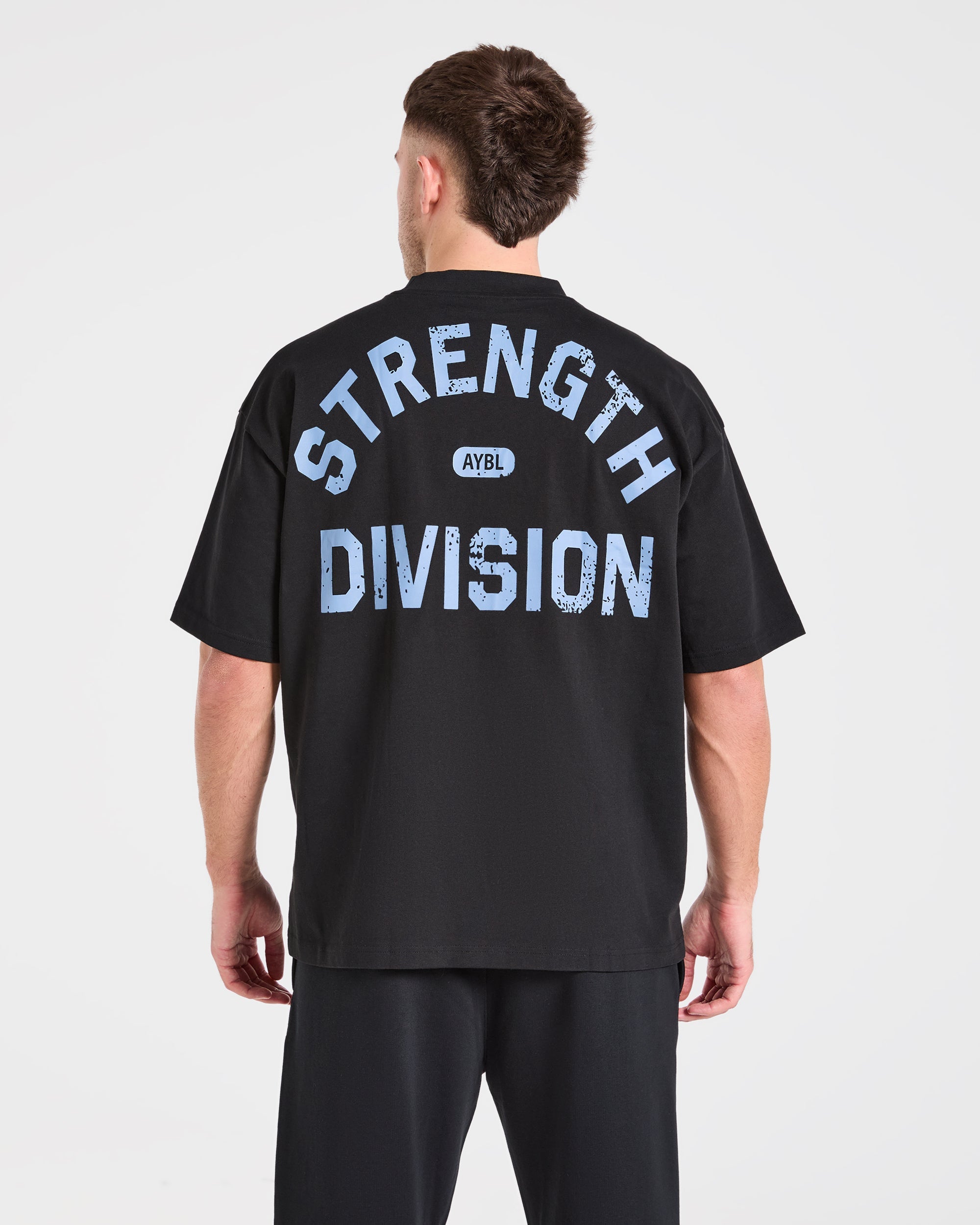 Camiseta Oversized de División de Fuerza - Negro/Azul