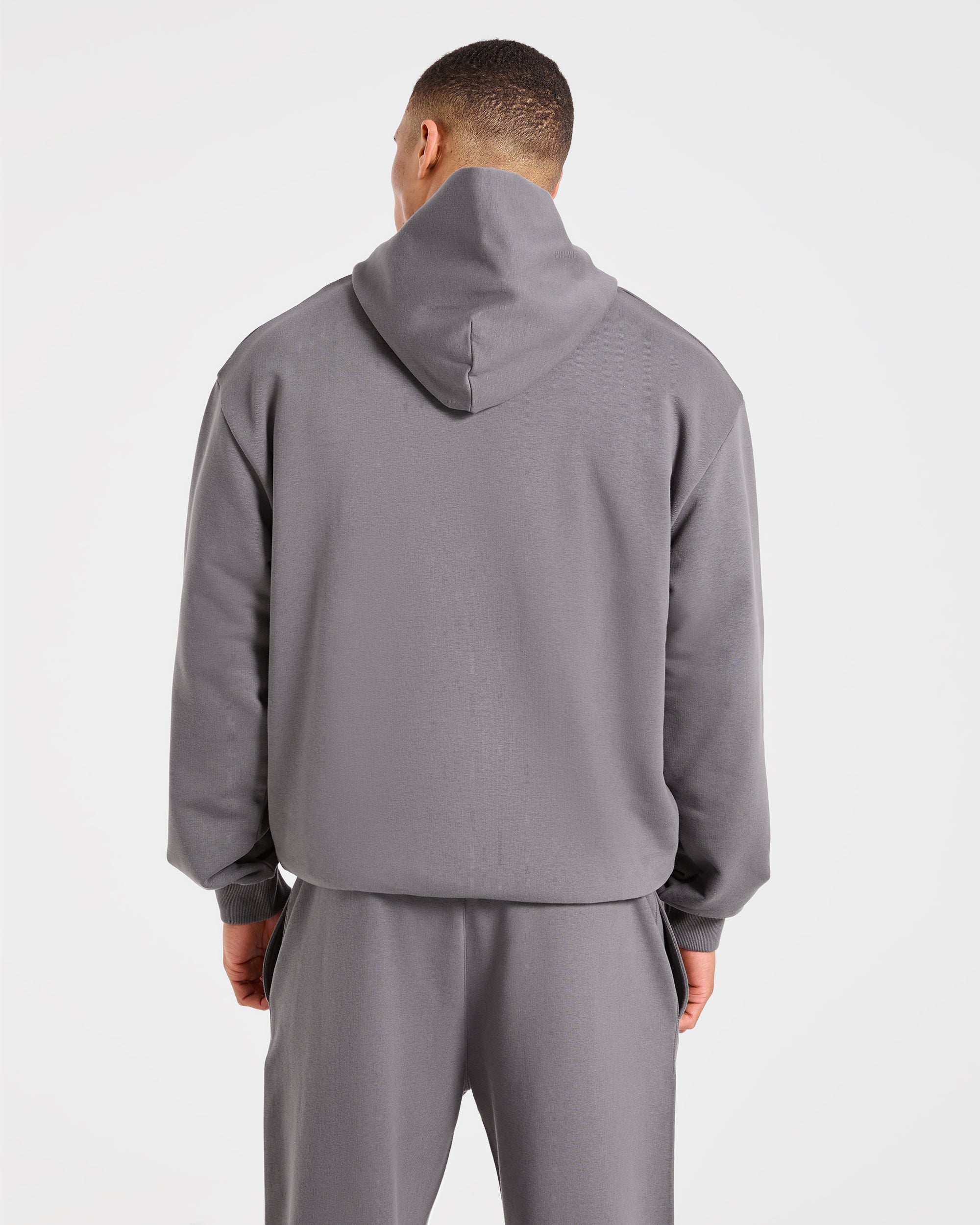 Sudadera Oversized Strength Division - Gris Oscuro/Rojo