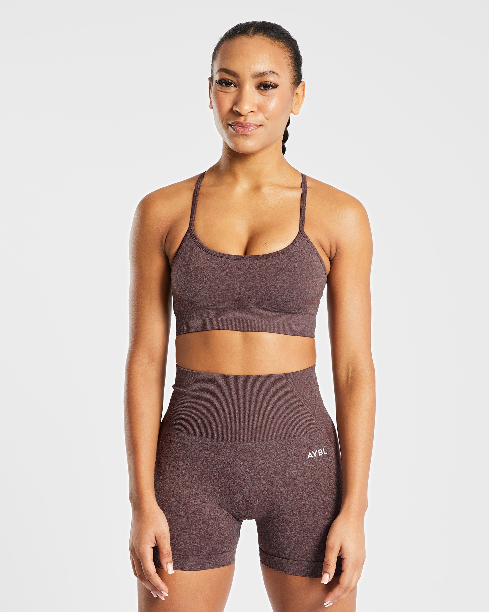Empower Bra Deportivo Sin Costuras - Marrón Marl