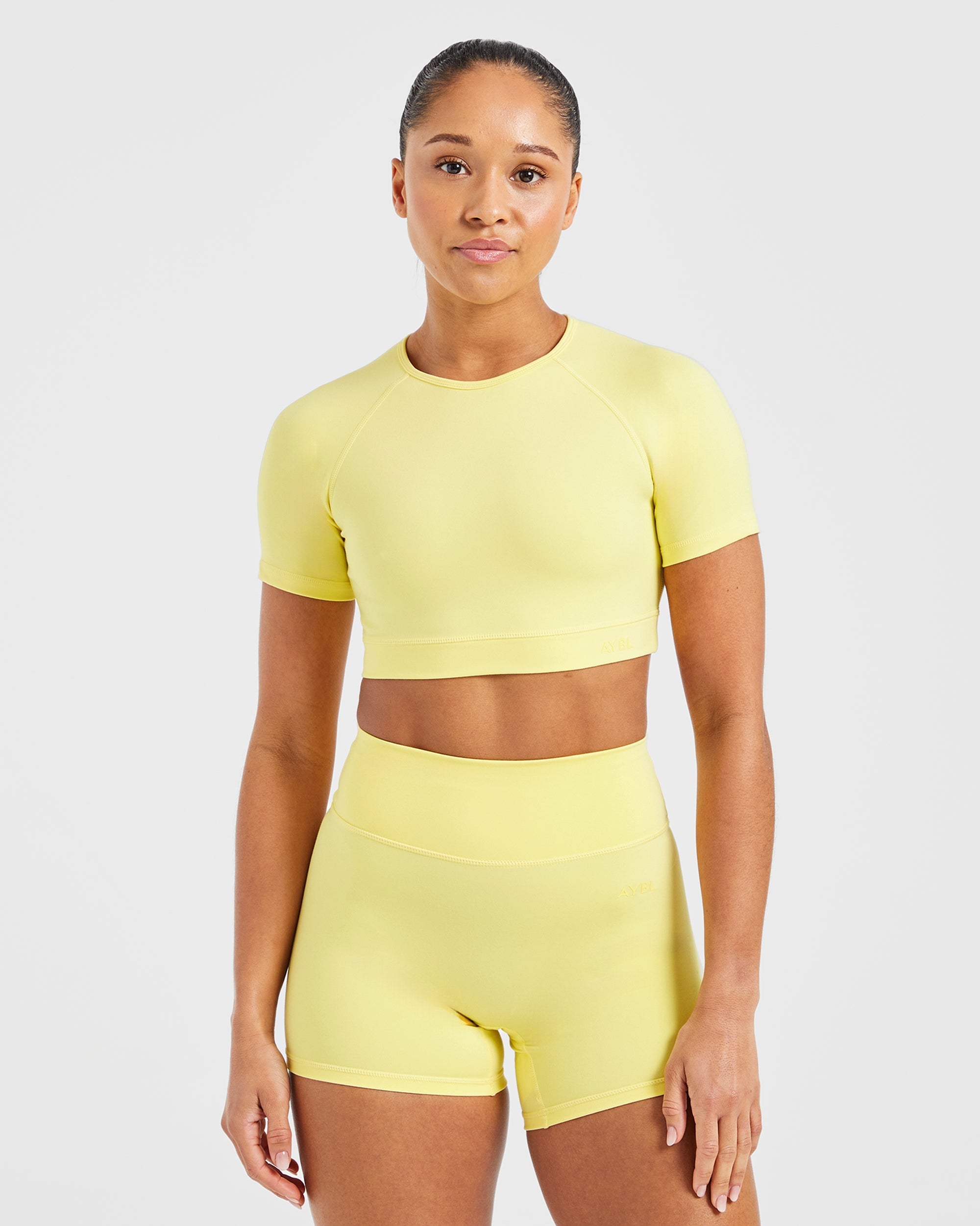 Crop Top Fundamental - Limón Pastel