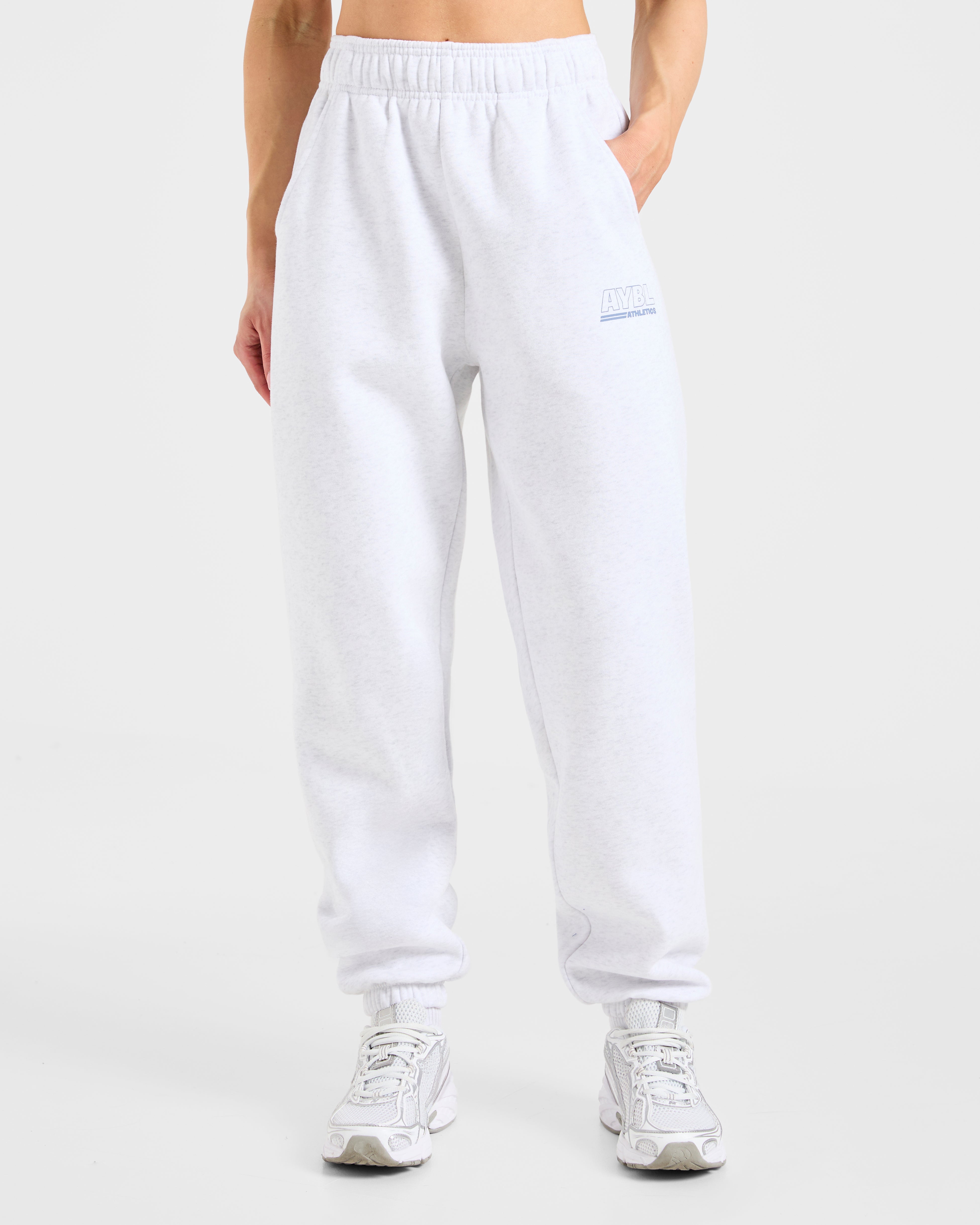 Pantalones Jogger Oversized para Atletismo - Gris Lámina/Azul Pizarra