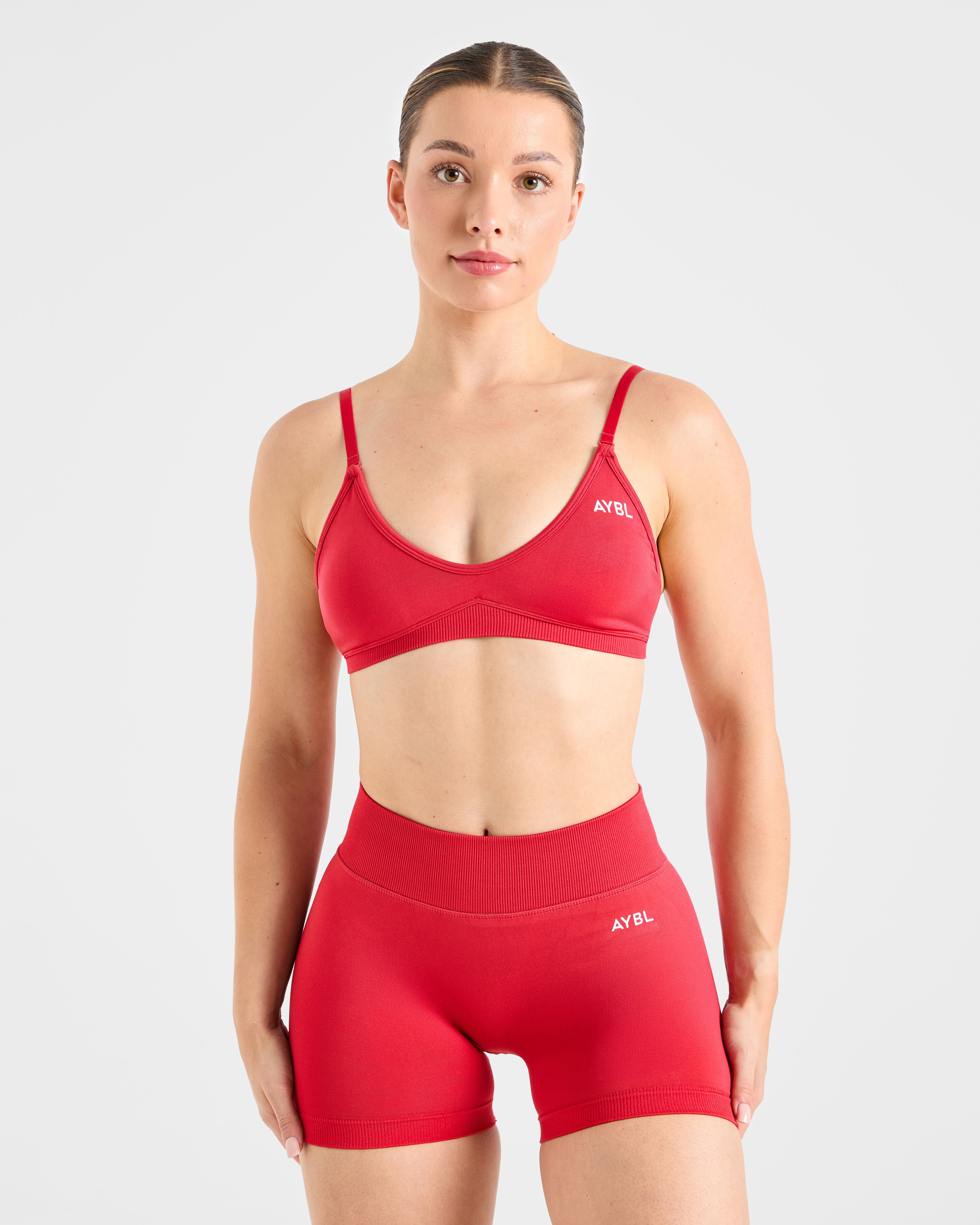 Adapt Sports Bra Sin Costuras con Tirantes - Rojo Salsa