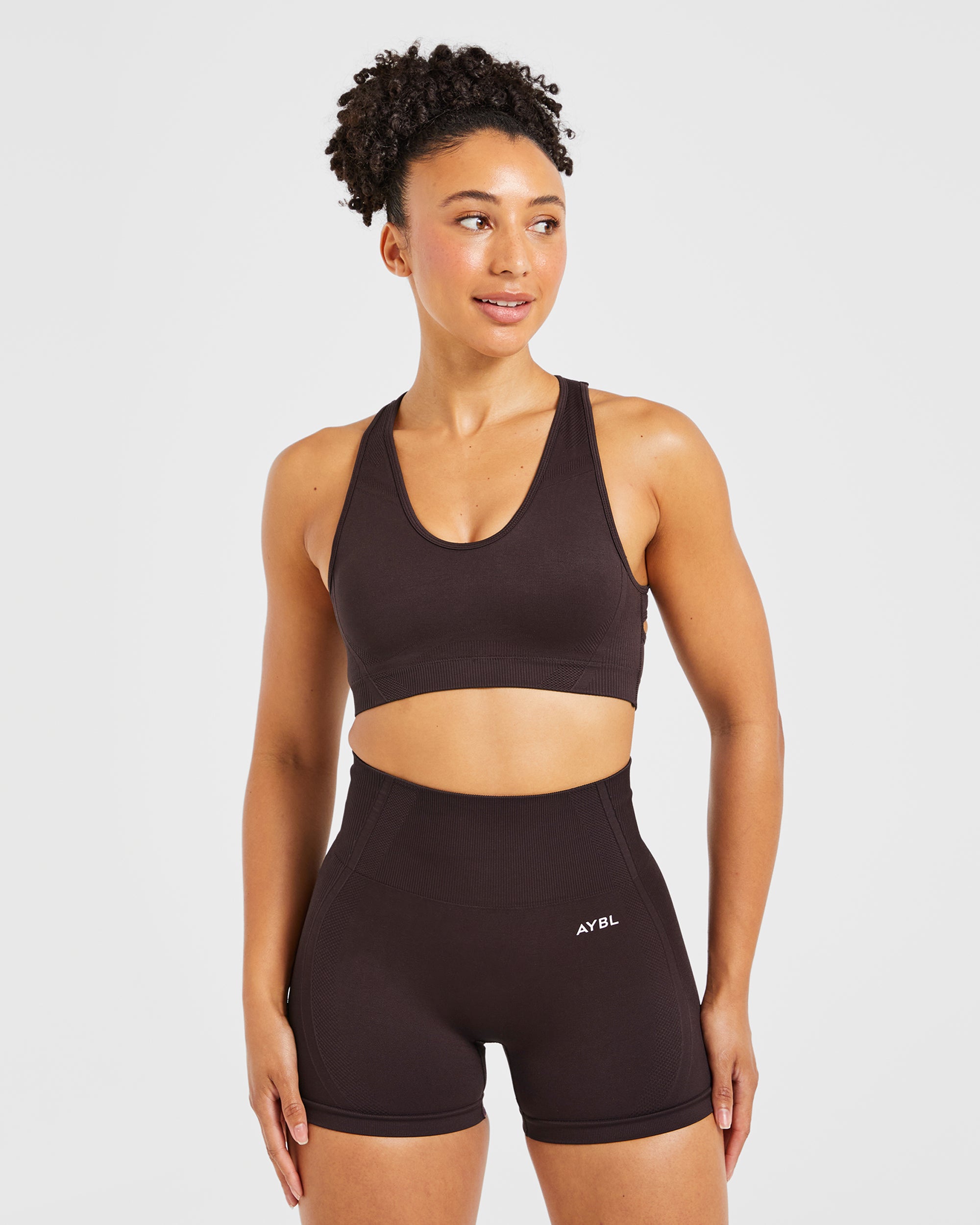 Balance V3 Sports Bra Sin Costuras - Marrón Oscuro