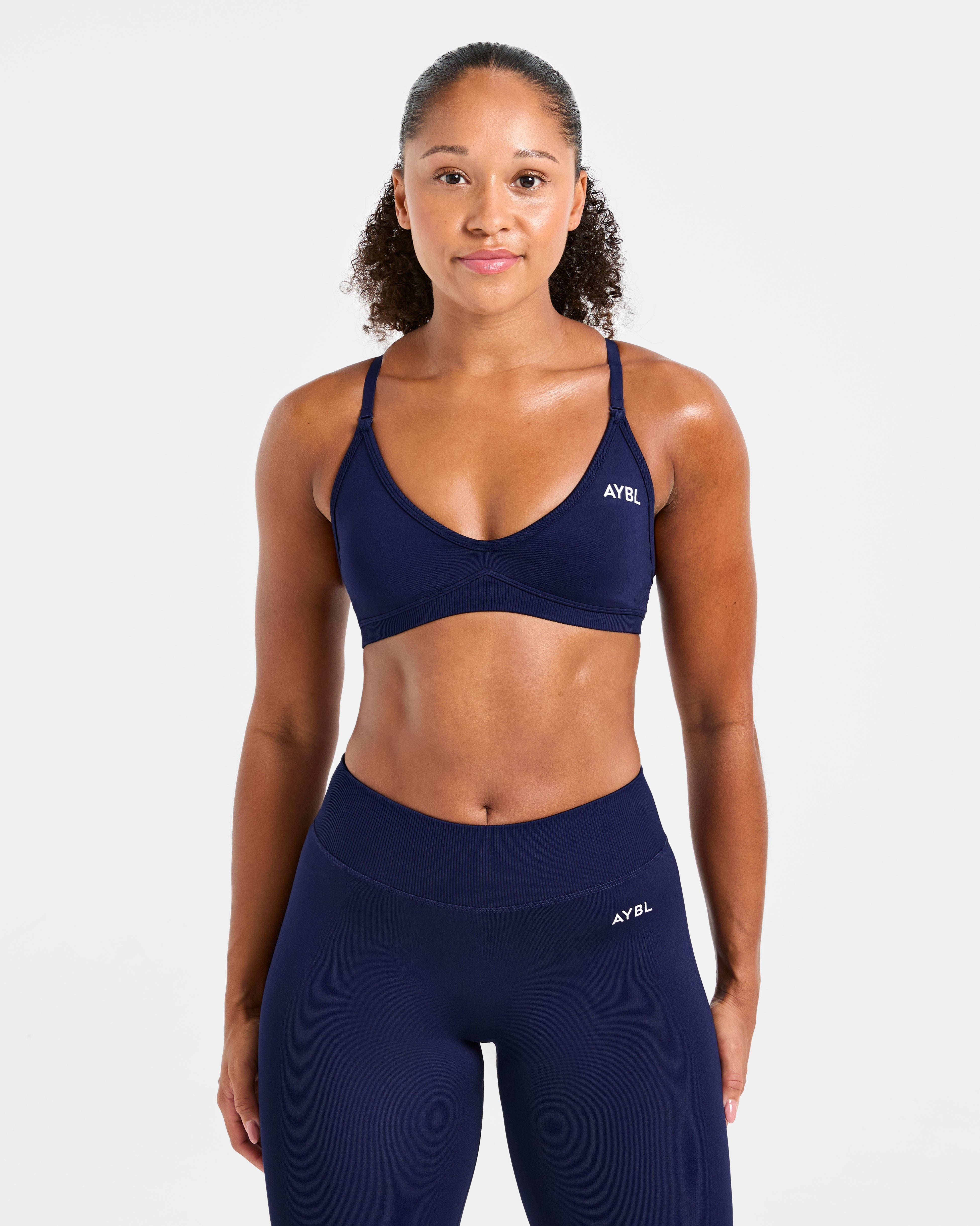 Adapt Sports Bra Sin Costuras con Tirantes - Azul Marino