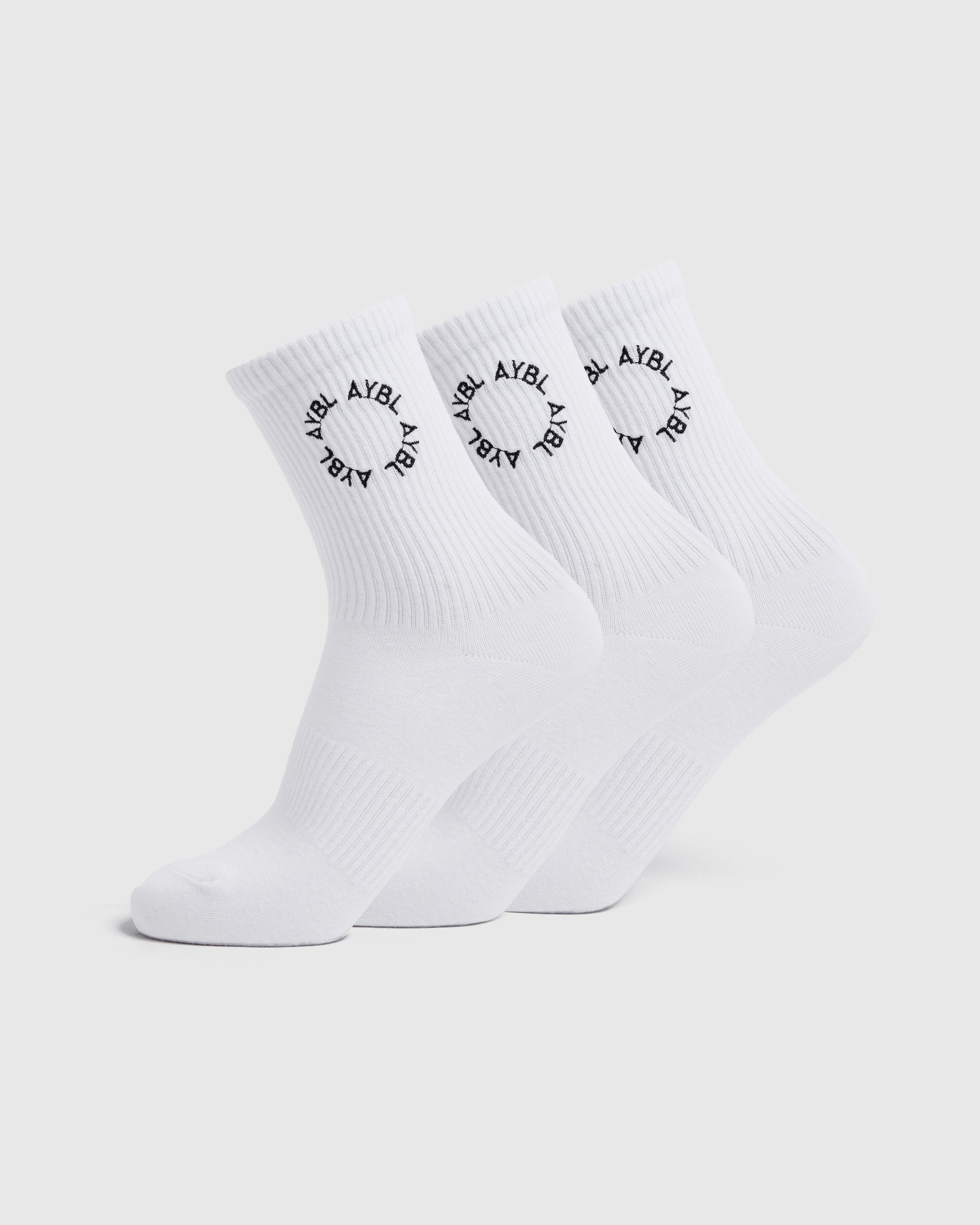 Calcetines de Punto Estampados del Día a Día (3 Unidades) - Blanco