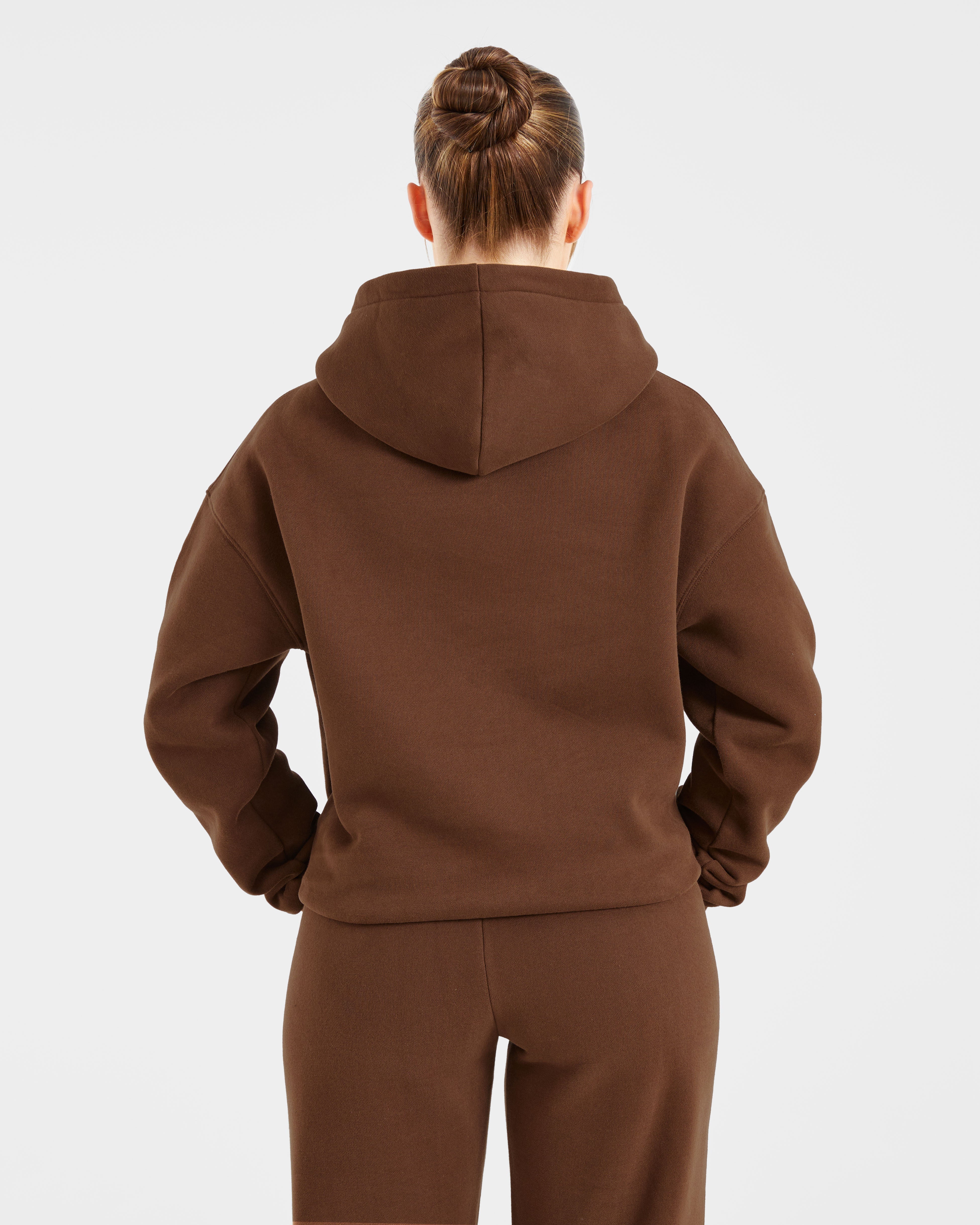 Sudadera Oversized Retró Bordada - Marrón
