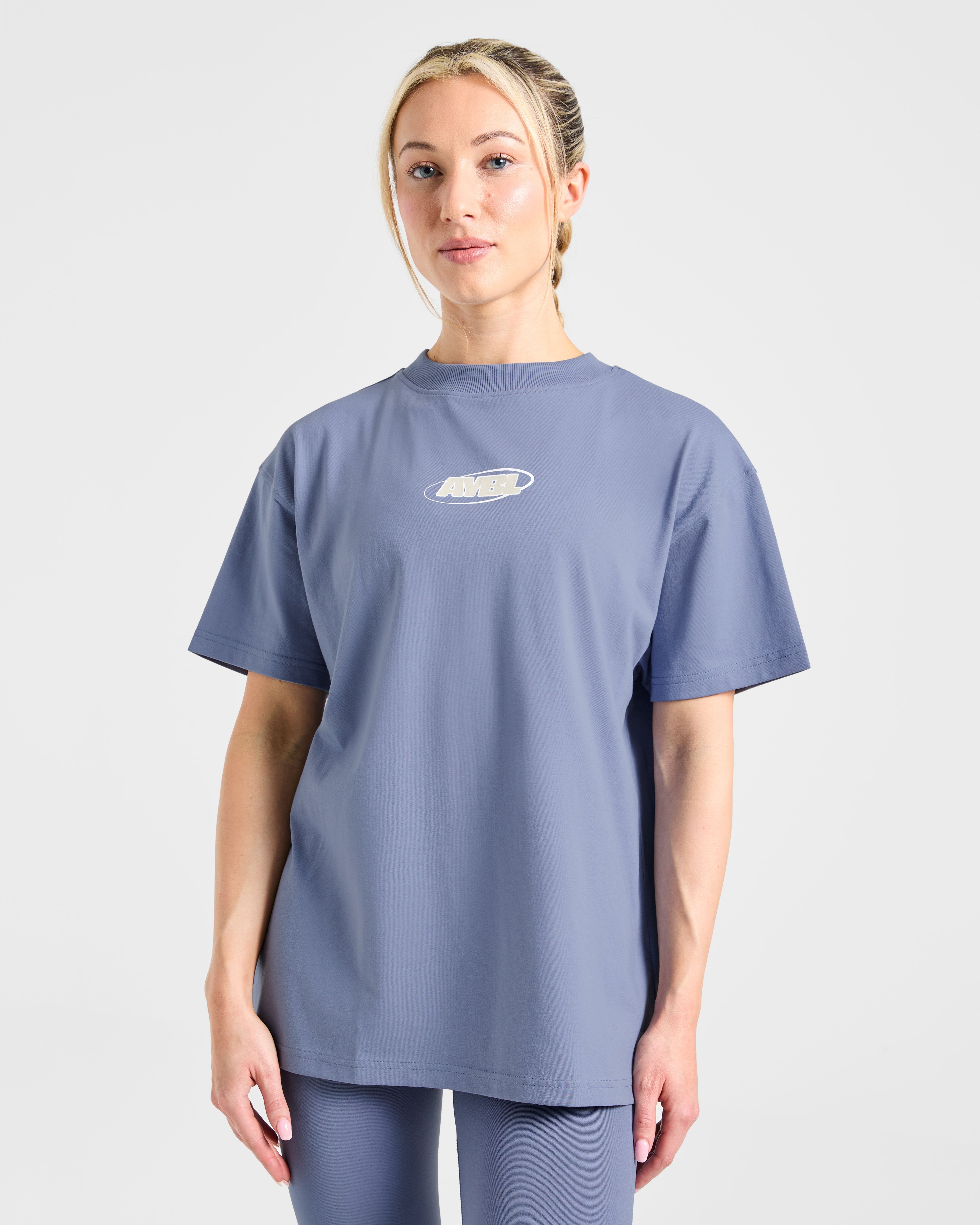 Camiseta Oversized Essential para Deportes - Azul Pizarra