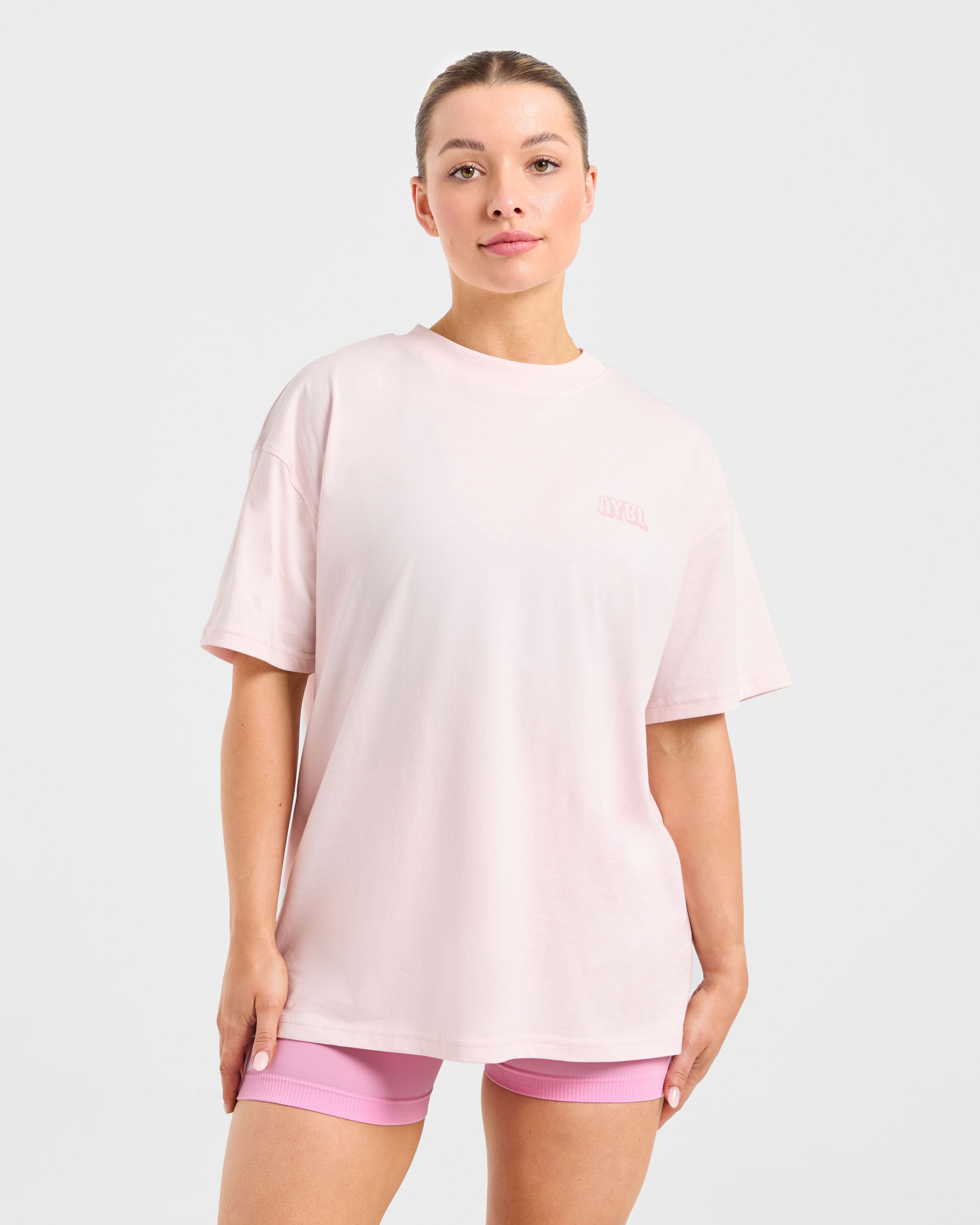 Camiseta Oversized Gym Girl Era - Rosa