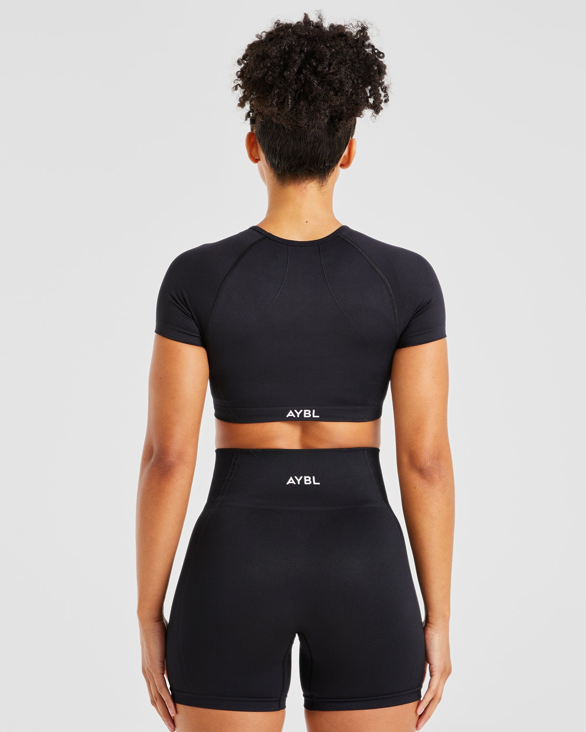 Crop Top Sin Costuras Balance V3 - Negro