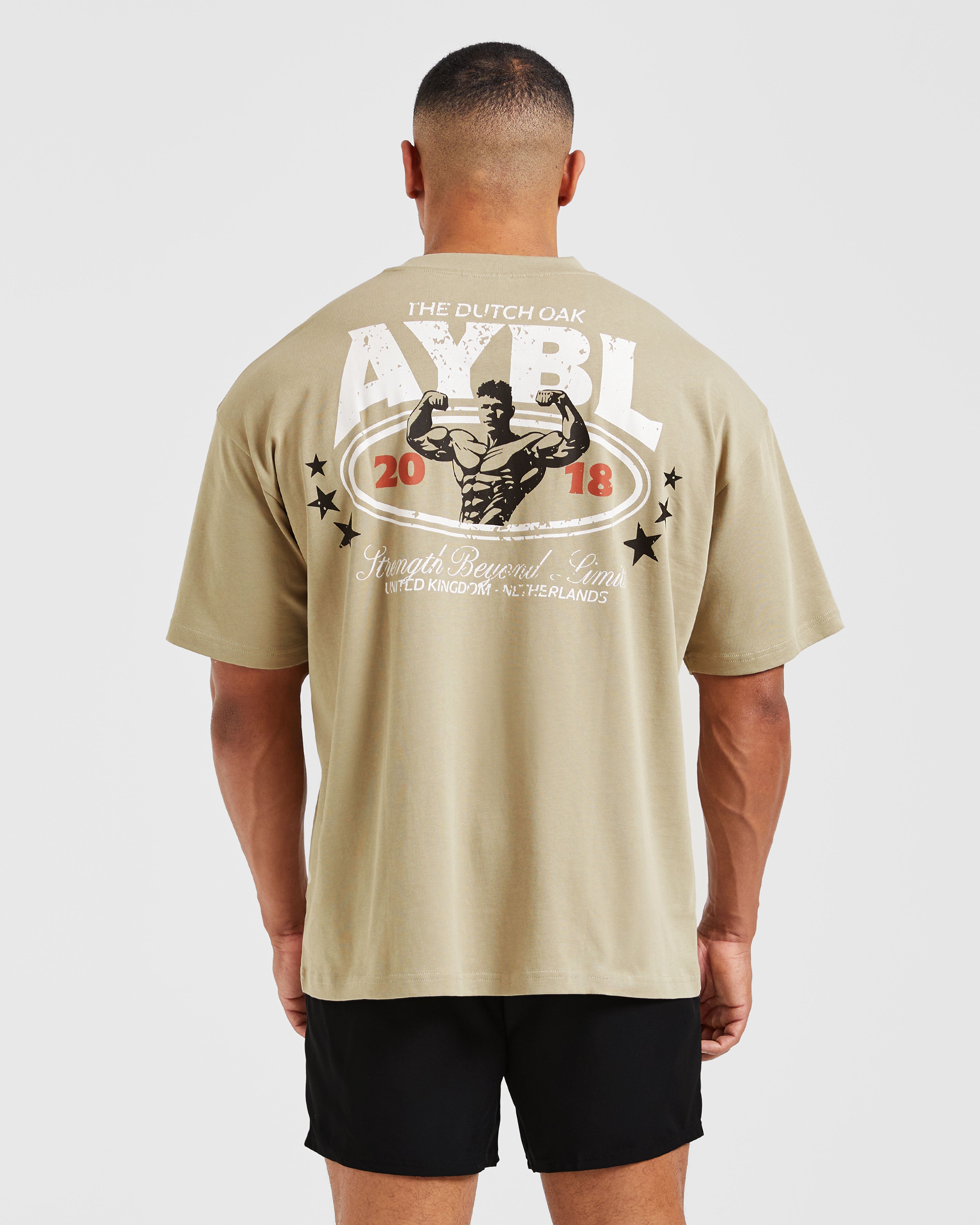 Camiseta Oversized Wesley Vissers X Beyond Limits - Beige Oscuro