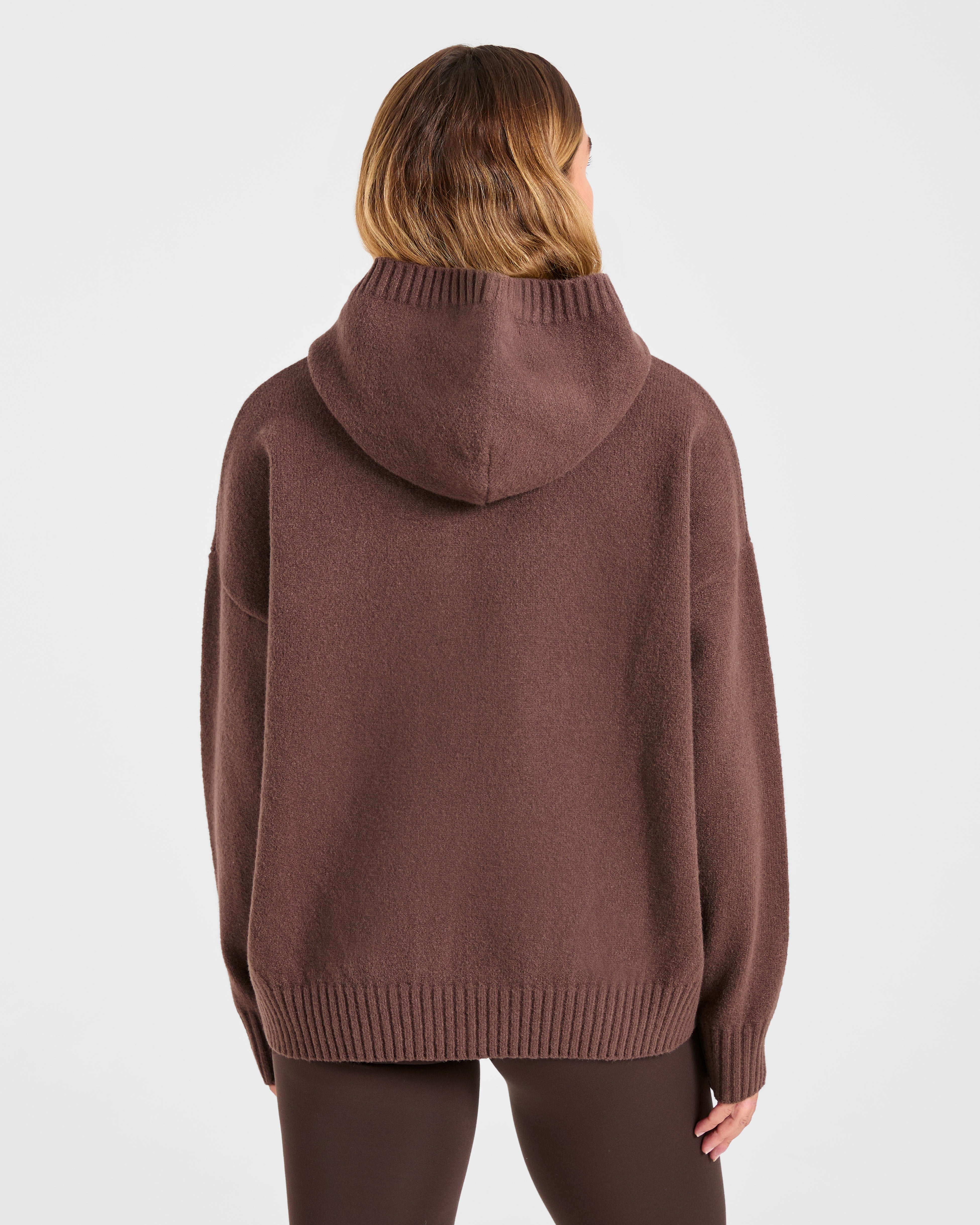 Sudadera Oversized de Punto Varsity - Marrón