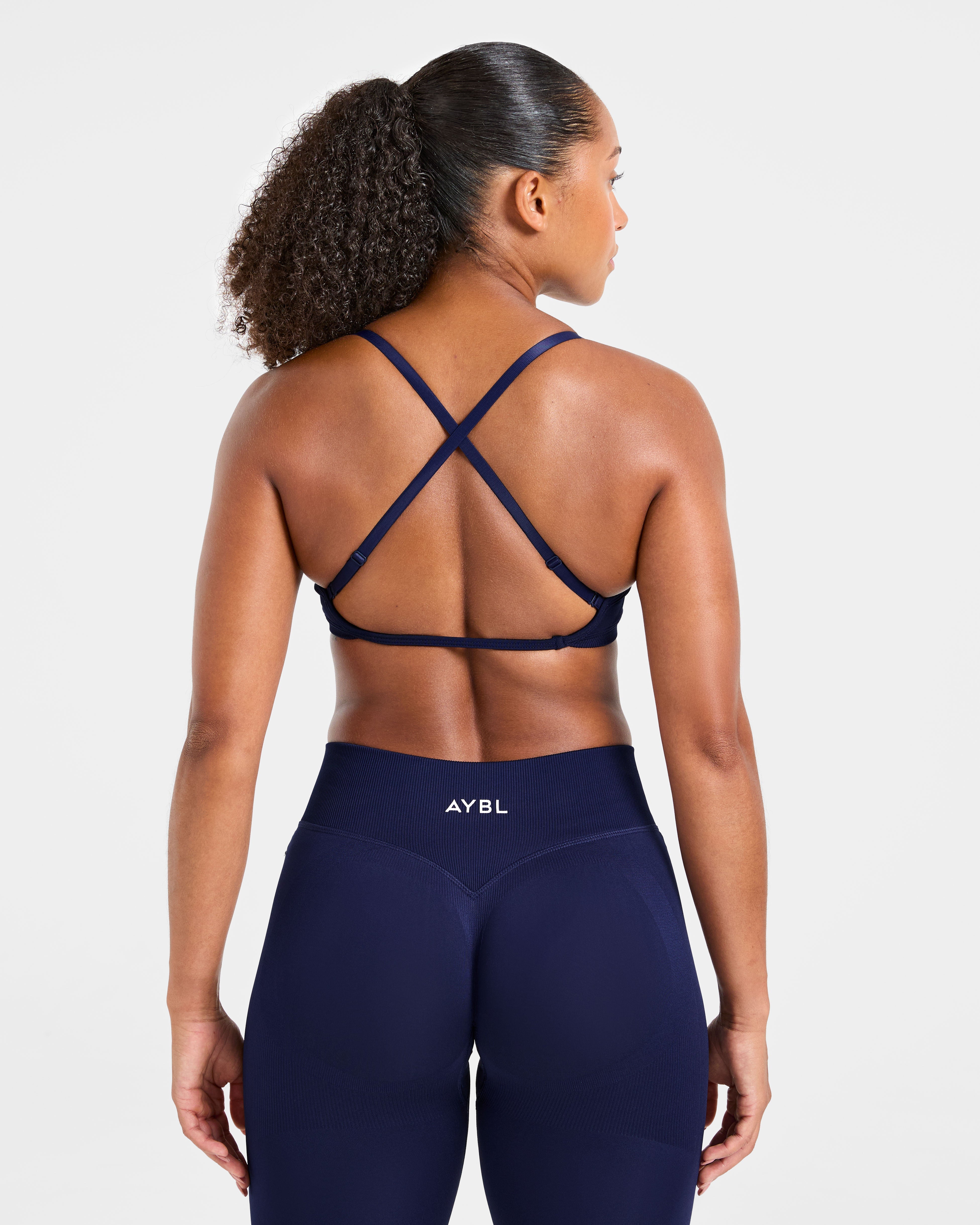 Adapt Sports Bra Sin Costuras con Tirantes - Azul Marino