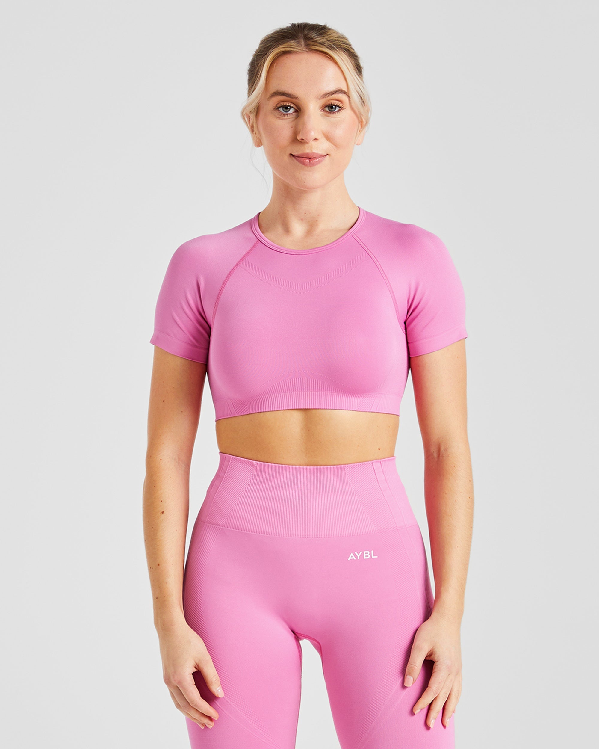 Crop Top Sin Costuras Balance V3 - Rosa Chicle