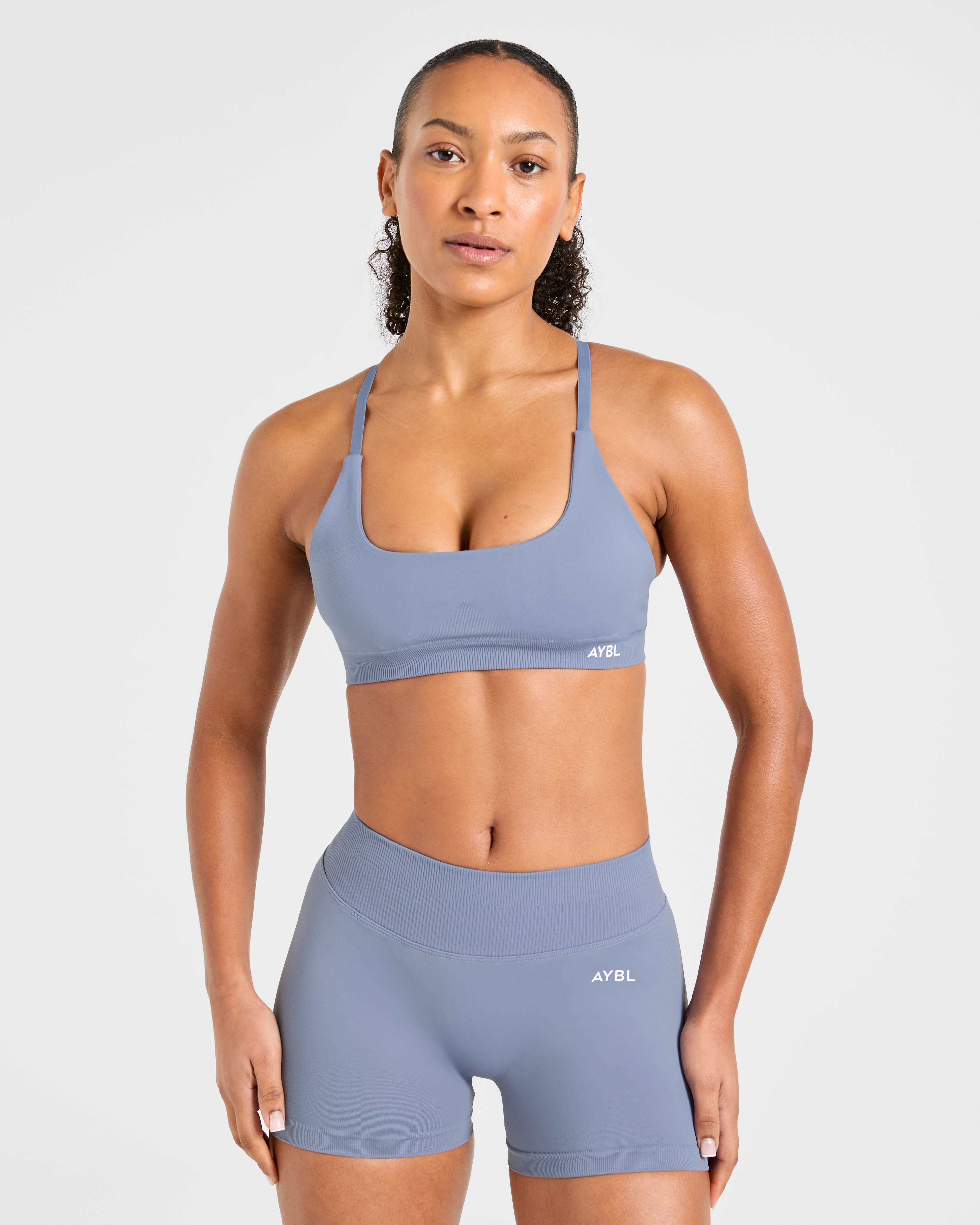 Sports Bra sin costuras Enhance - Azul Gris