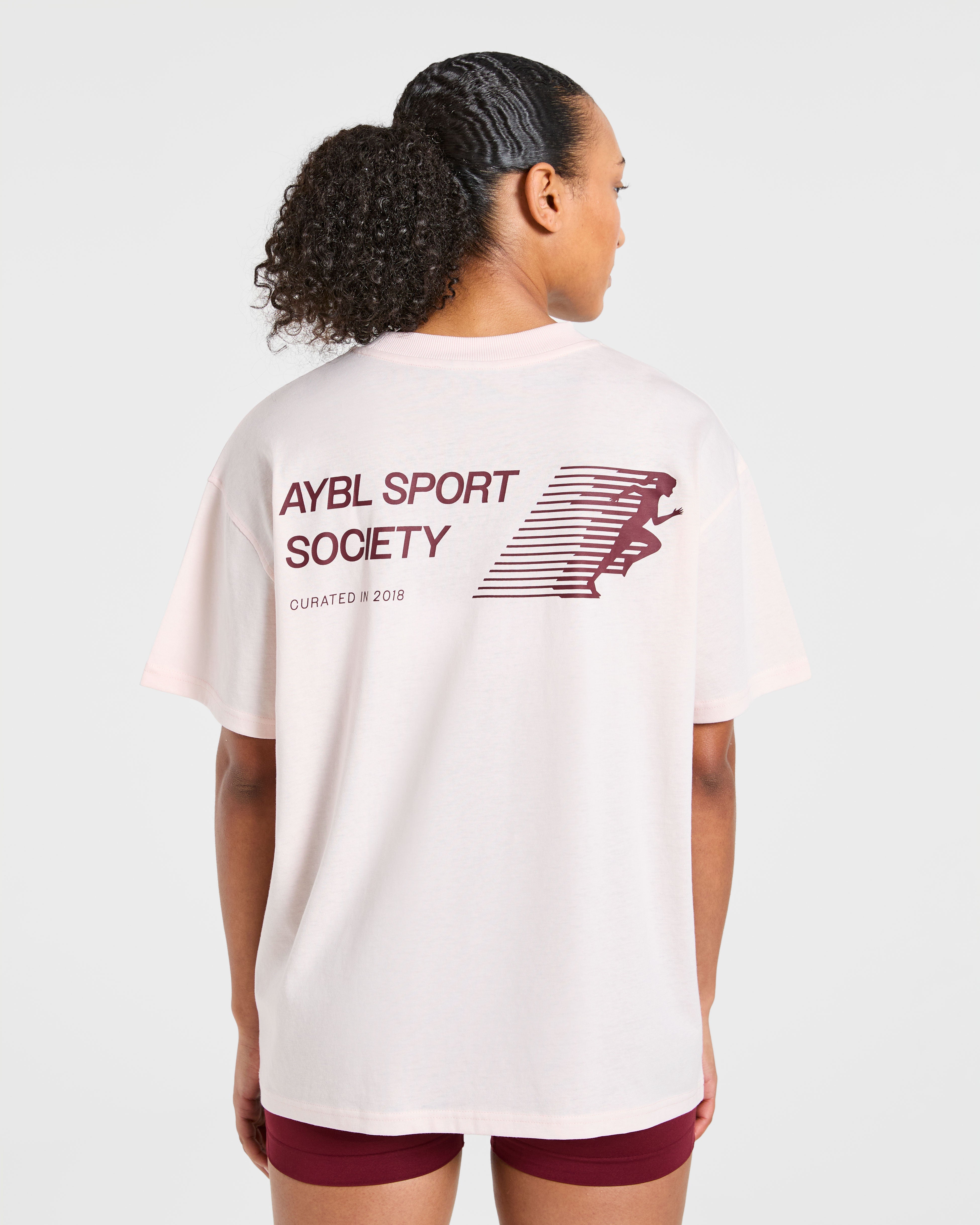 Camiseta Oversized Sport Society - Rosa