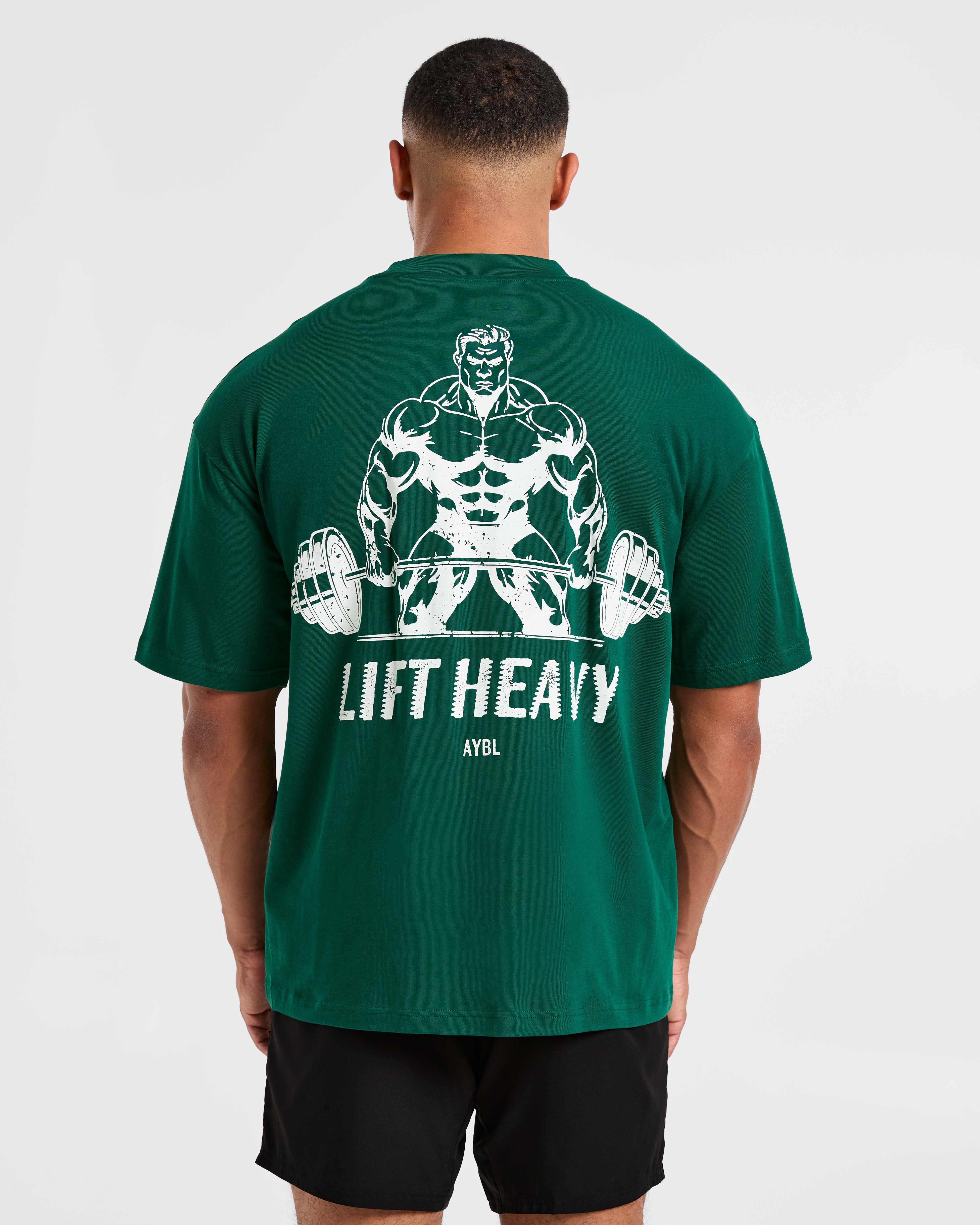 Camiseta Oversized para Levantar Pesas – Verde Bosque Camiseta Oversized para Levantar Pesas - Verde Bosque