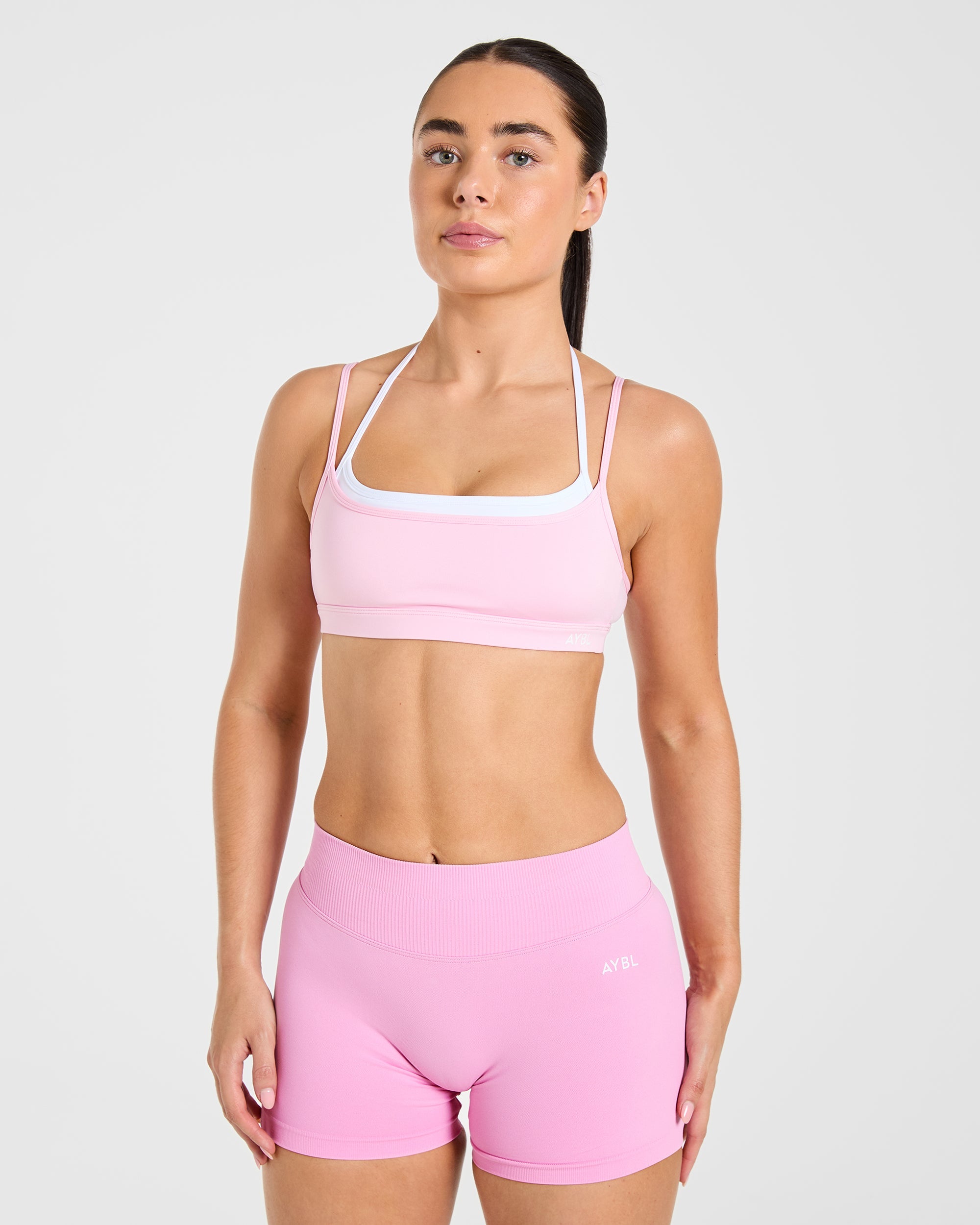 Sports Bra de Doble Capa Esencial - Rosa
