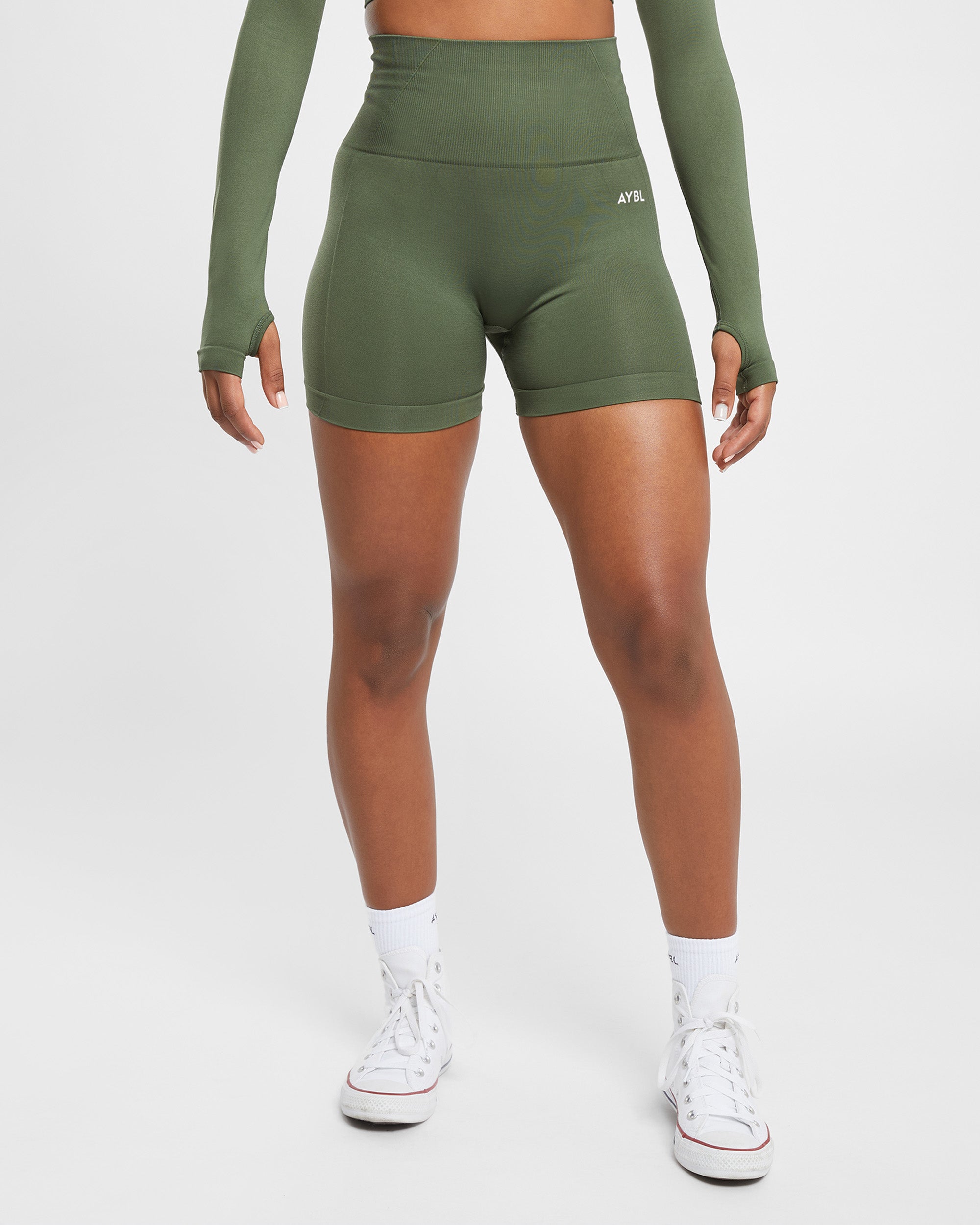 Empower Shorts Sin Costuras - Verde Caqui