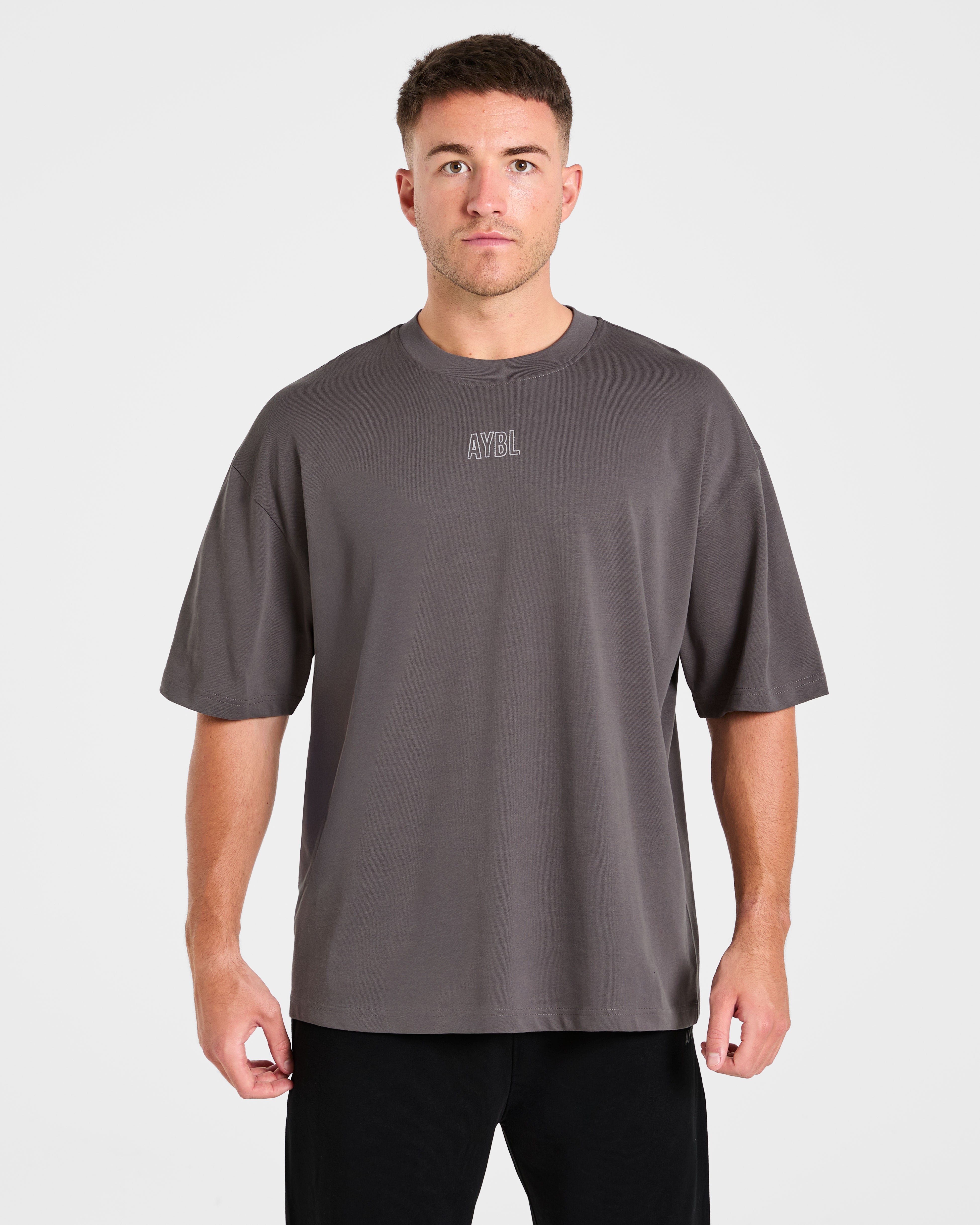 Camiseta Oversized de Fuerza Doberman - Gris Tormenta