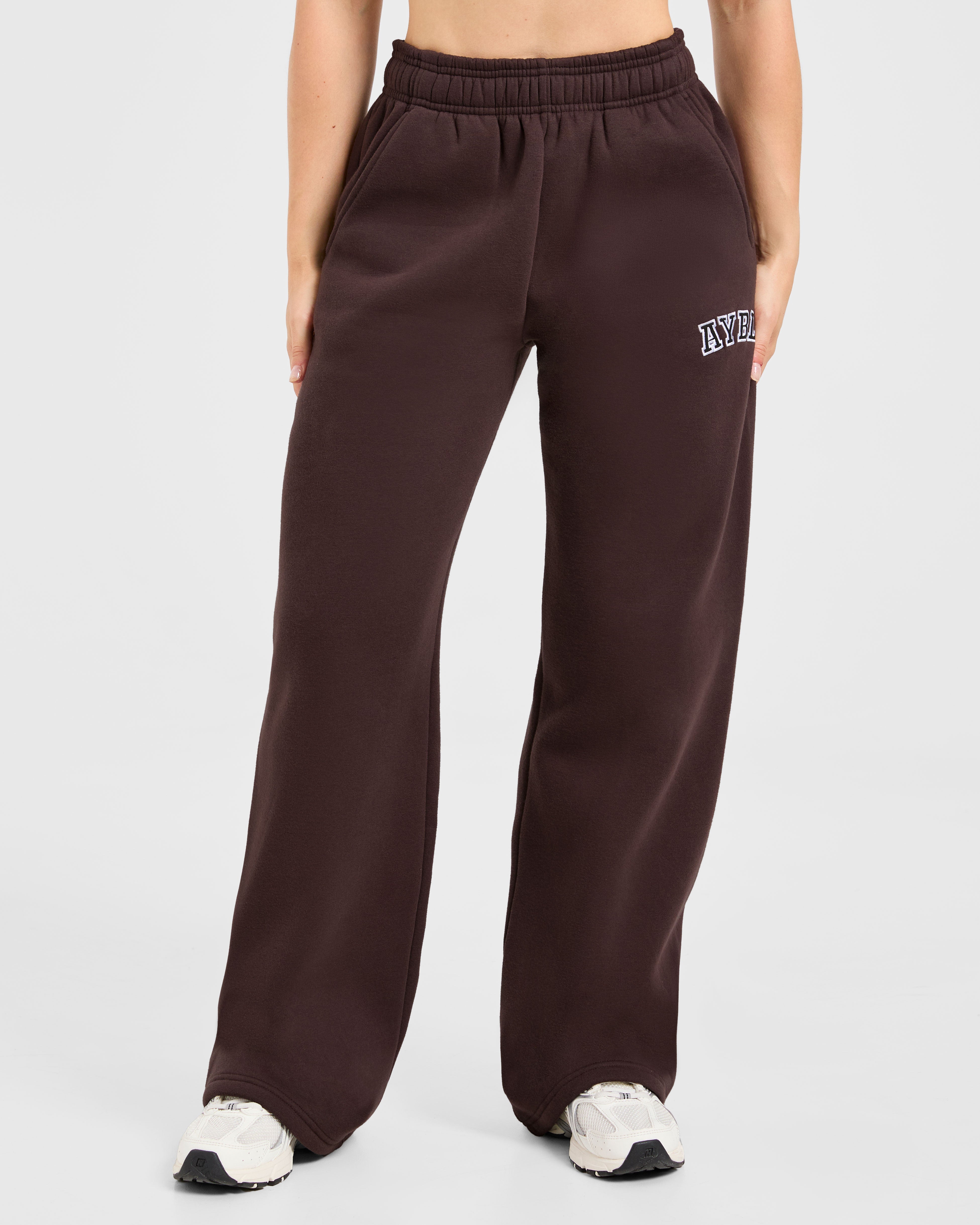 Pantalones Jogger de Pierna Recta Varsity 2.0 Oversized - Cacao Marrón