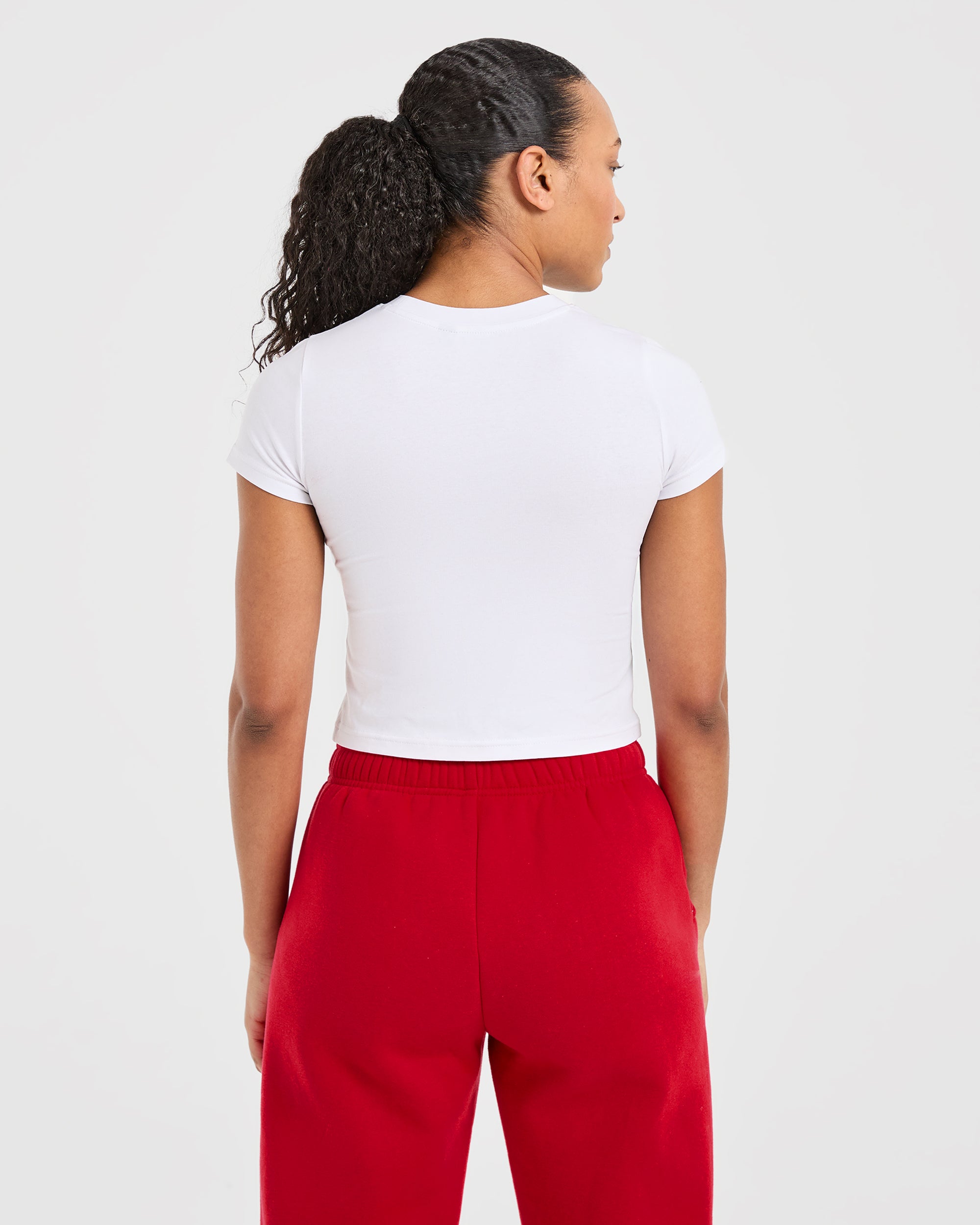 Camiseta Bebé Varsity Club Deportes - Blanco/Rojo