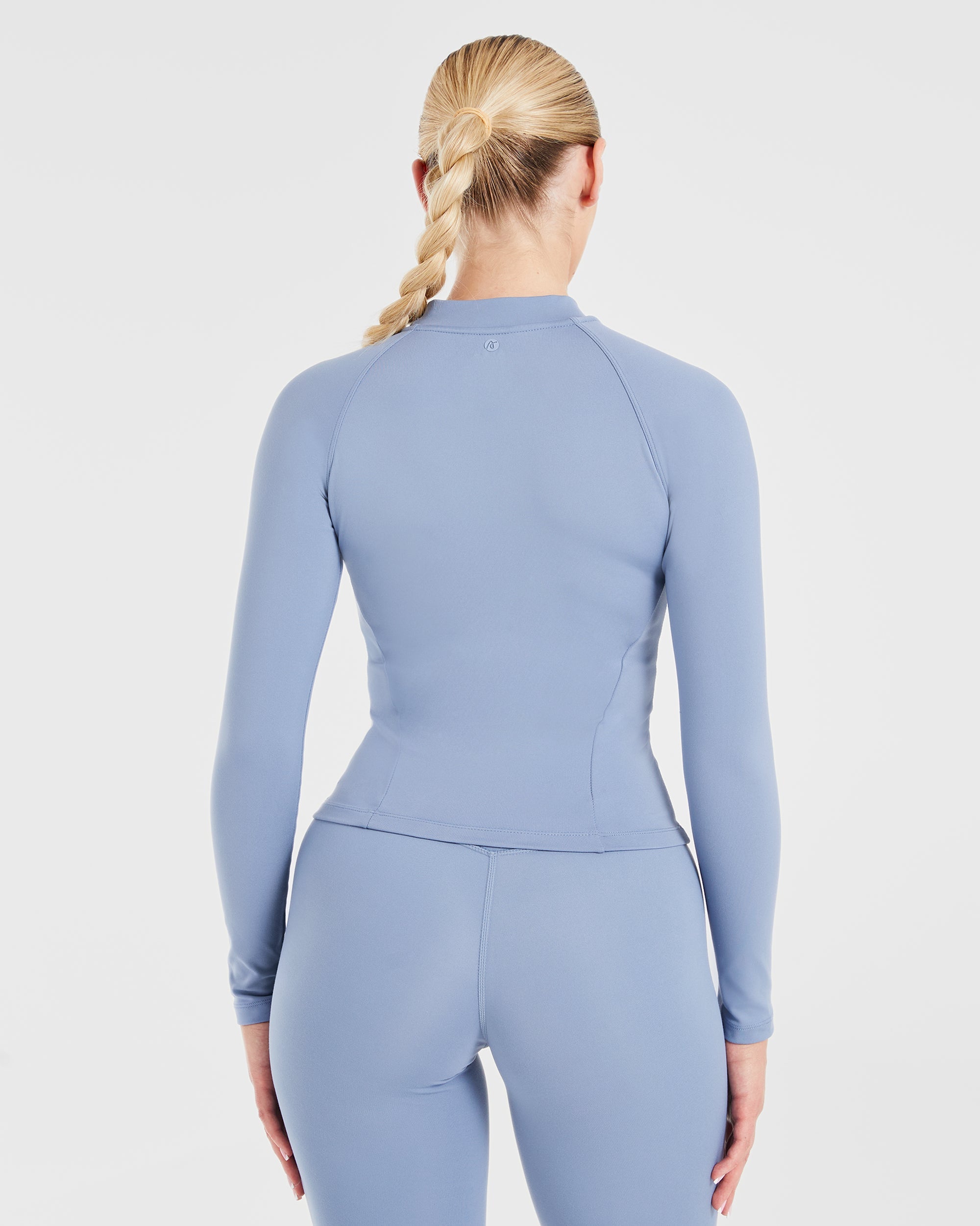 Chaqueta larga con cremallera Staple - Azul pizarra