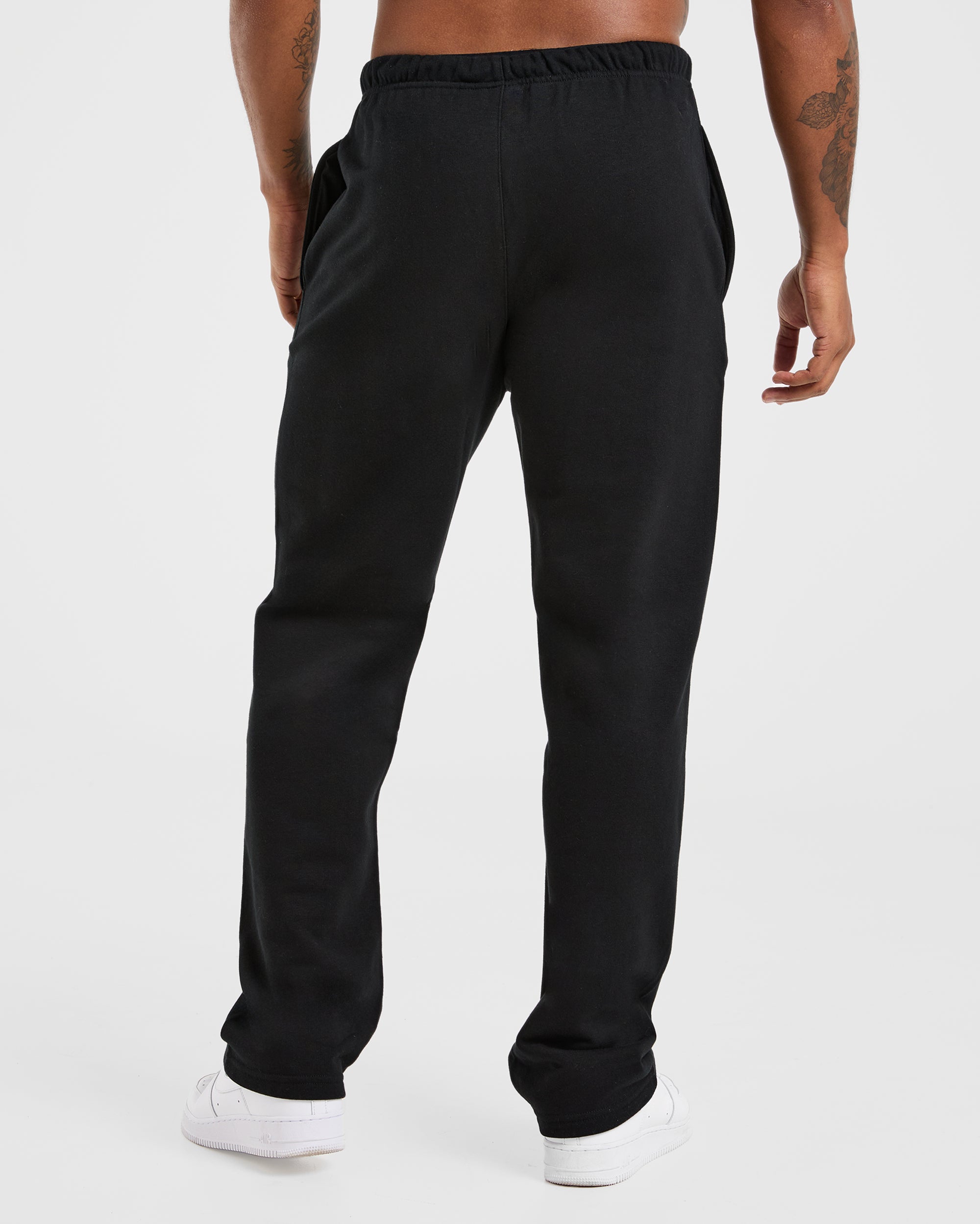 Pantalones Jogger Oversized de Pierna Recta - Negro