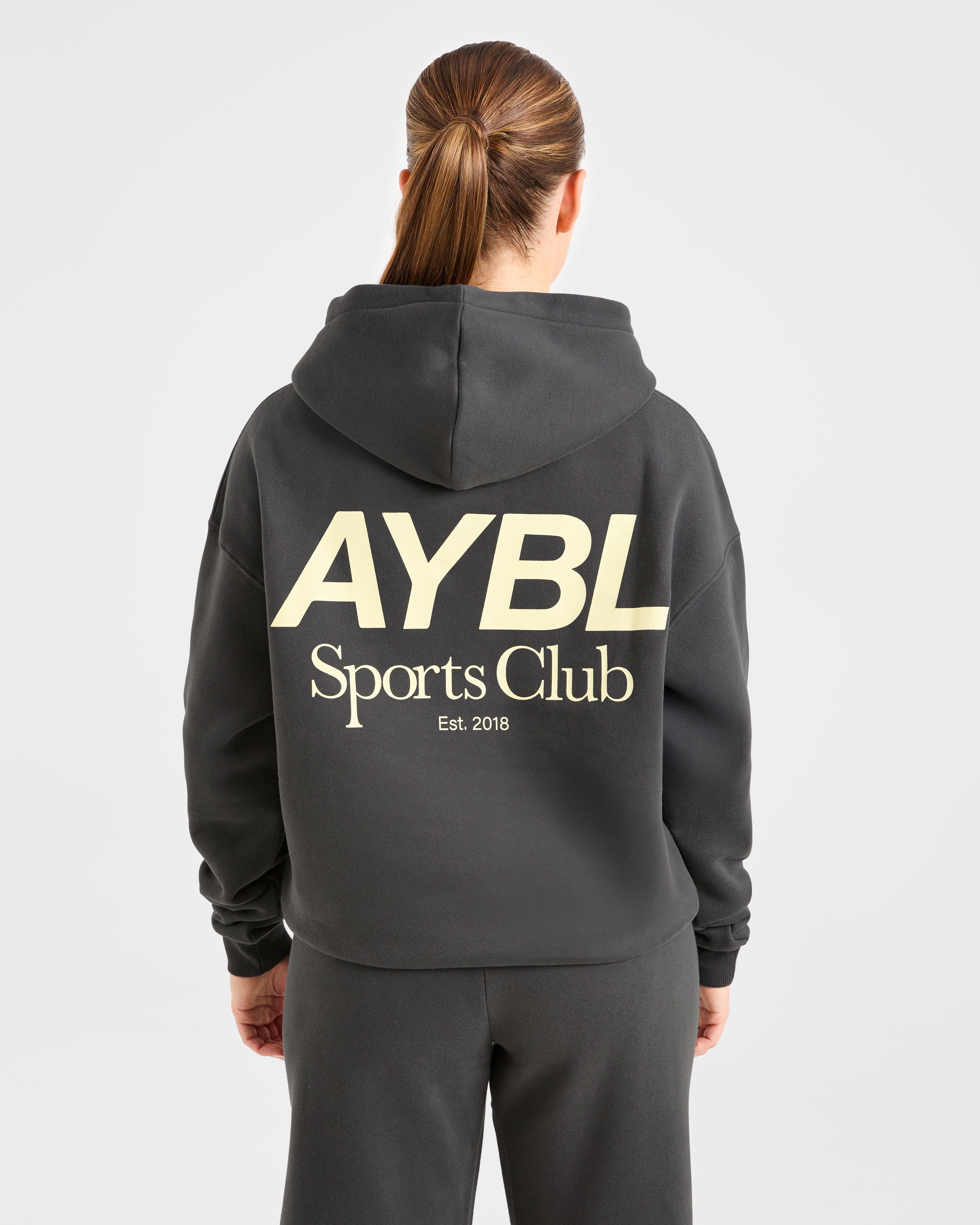 Sudadera AYBL Sports Club Oversized - Gris oscuro/Amarillo