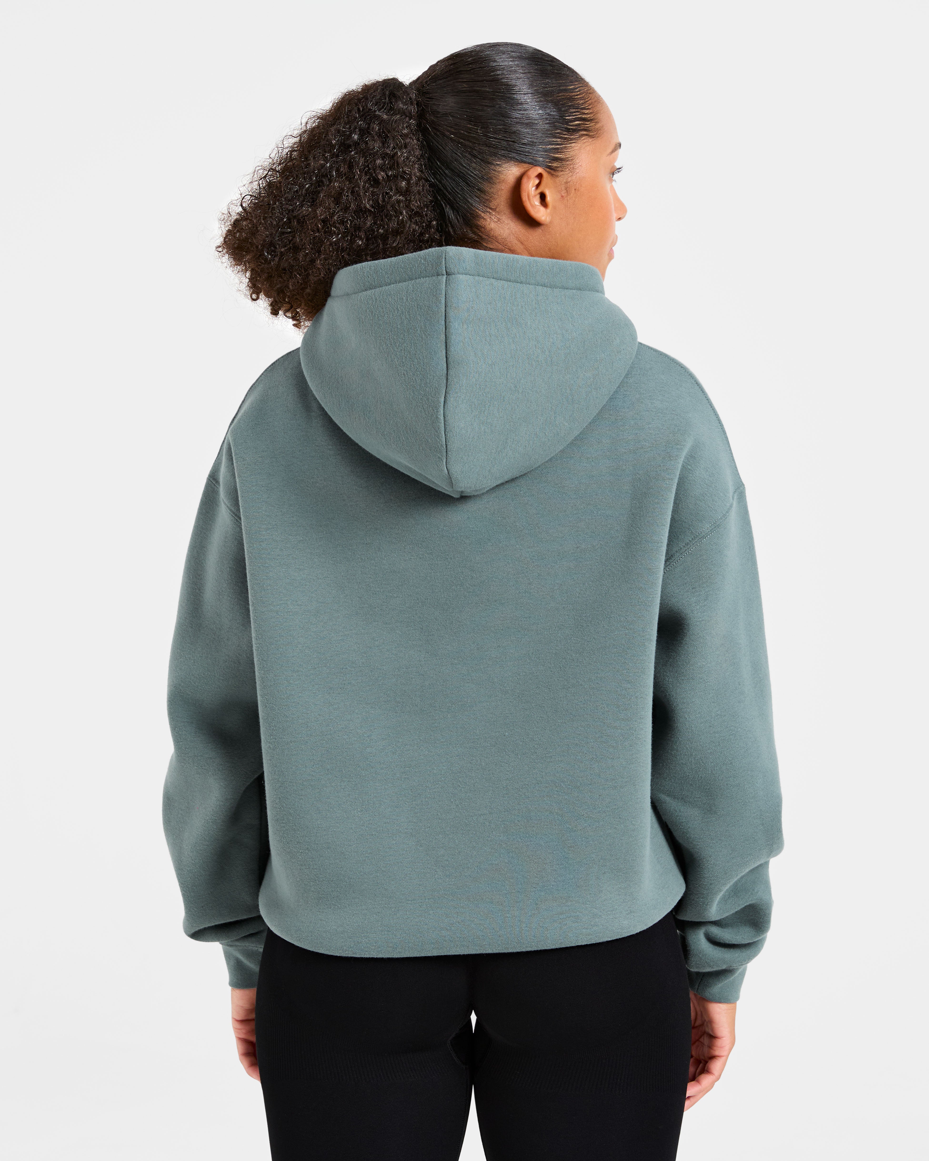 Sudadera Oversized con Applique de Deportes - Gris Plomo