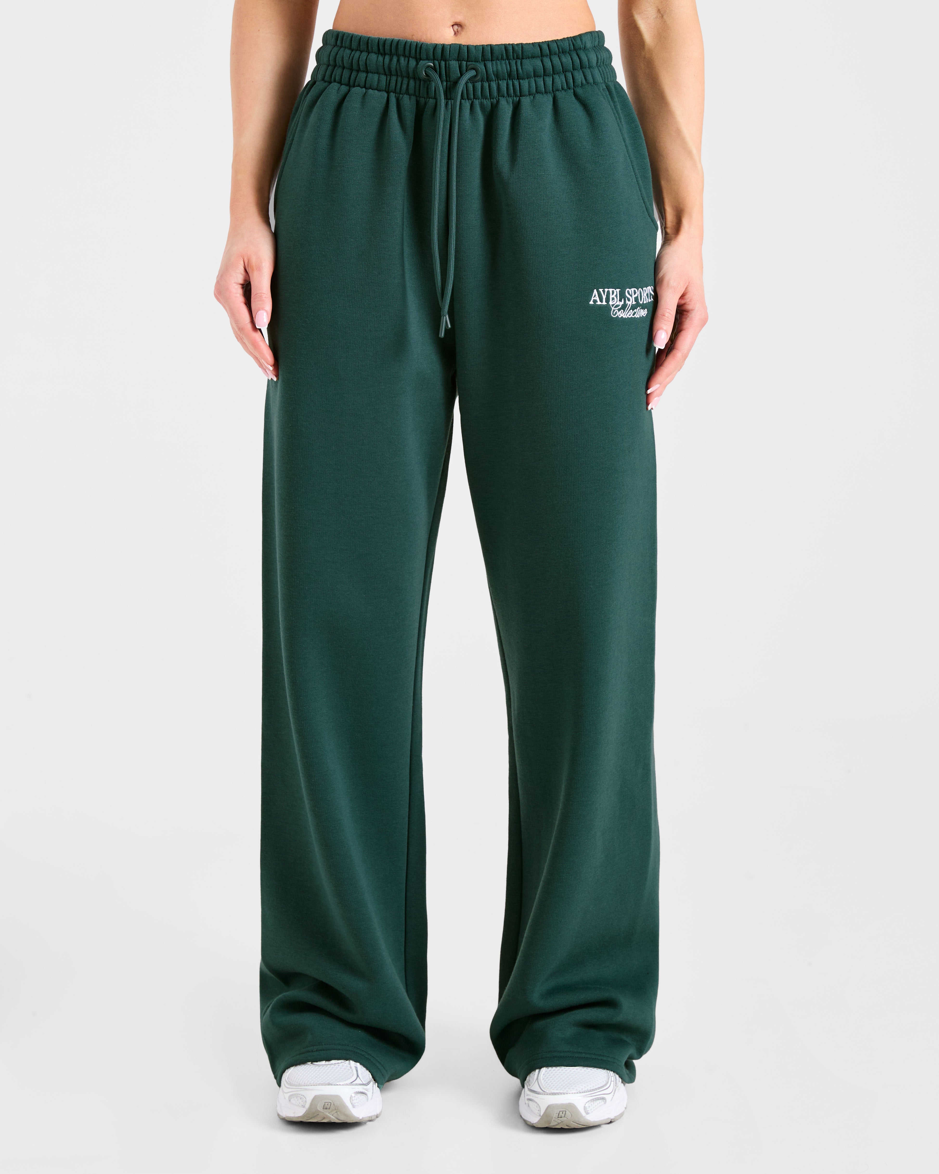 Pantalones Jogger Oversized de Pierna Recta Sports Collective - Bosque Oscuro