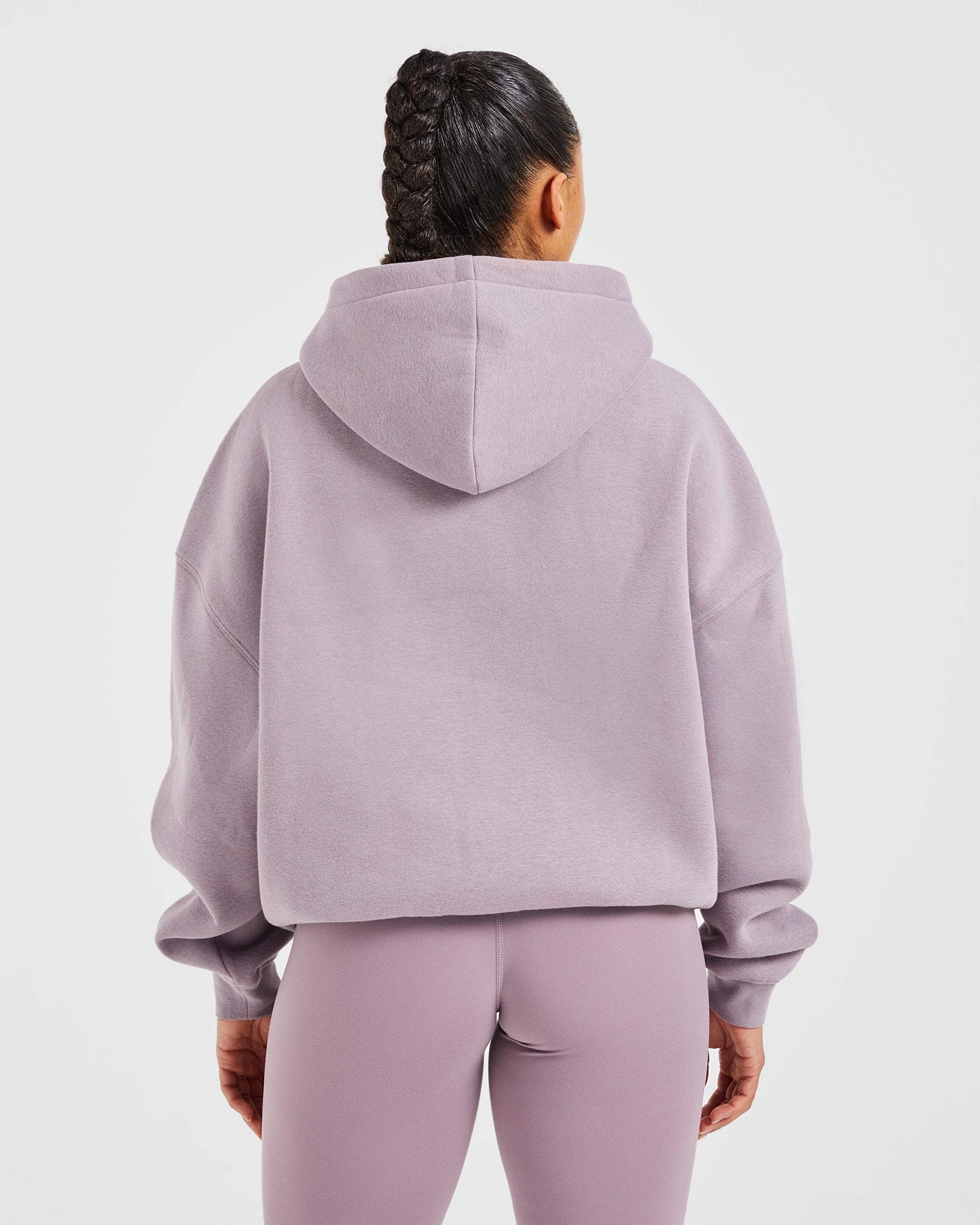 Sudadera Deportiva Oversized con Contorno - Púrpura Mauve