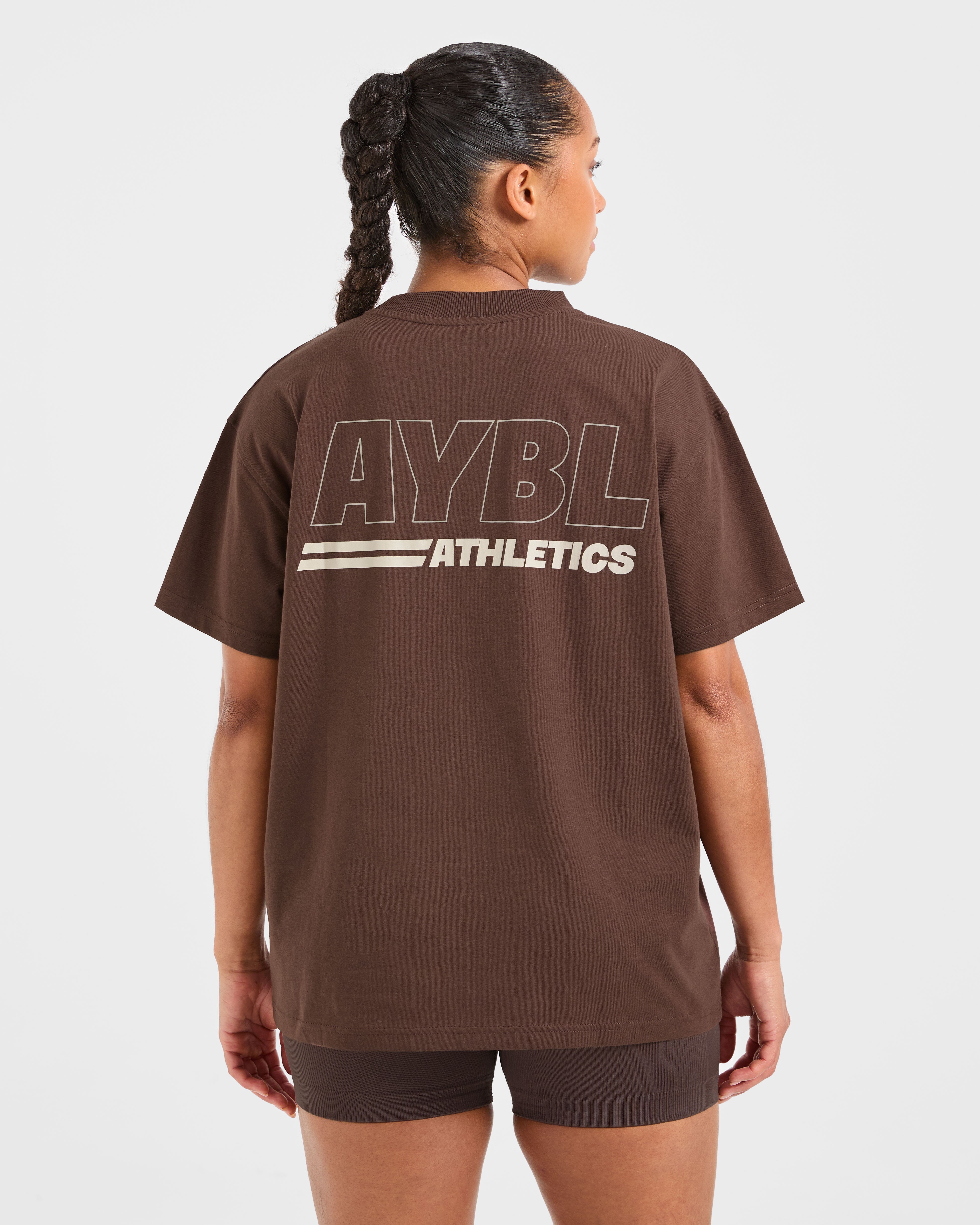 Camiseta Oversized de Pista de Atletismo - Marrón/Arena