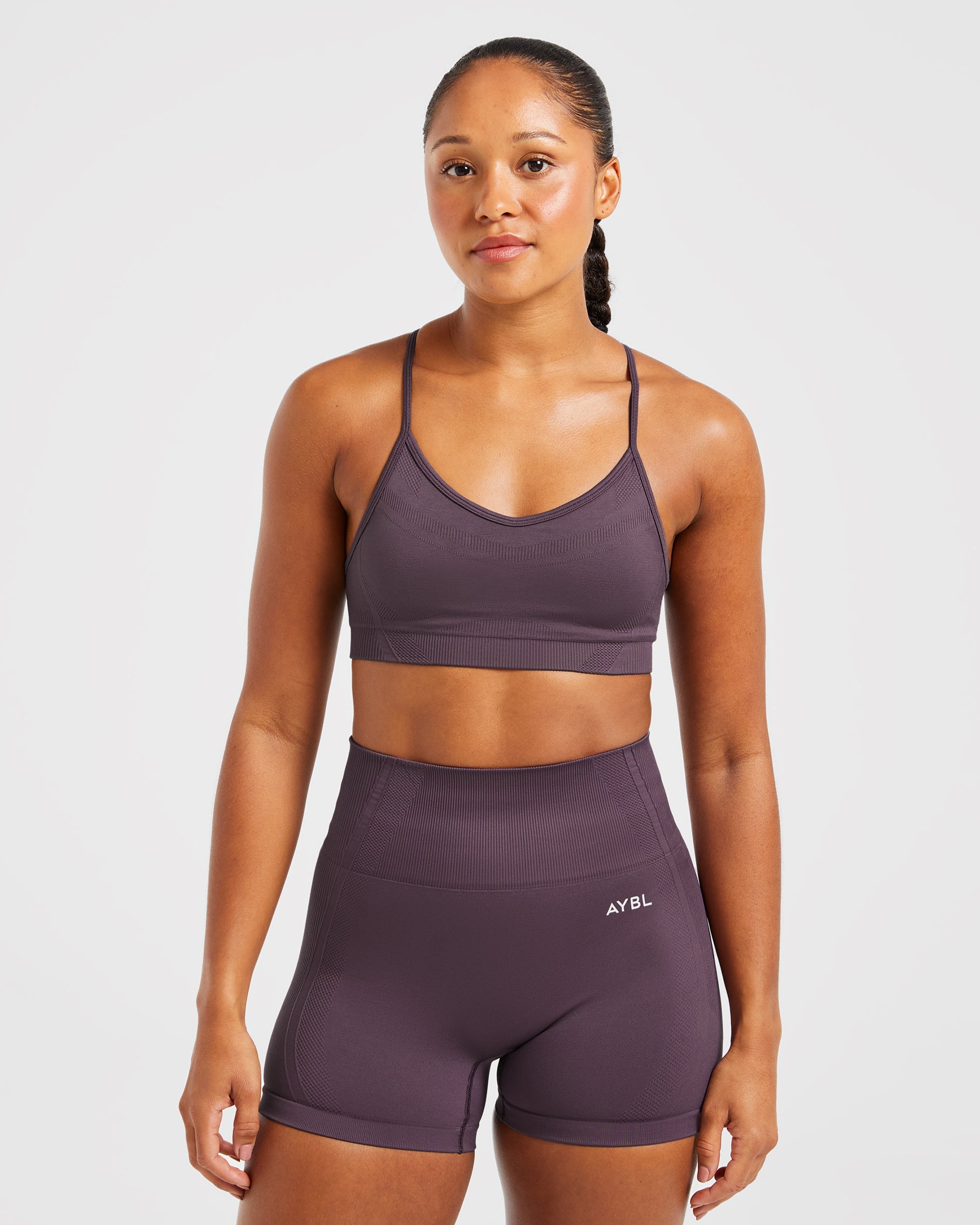 Sports Bra Sin Costuras Balance V3 de Tirantes Delgados - Morado
