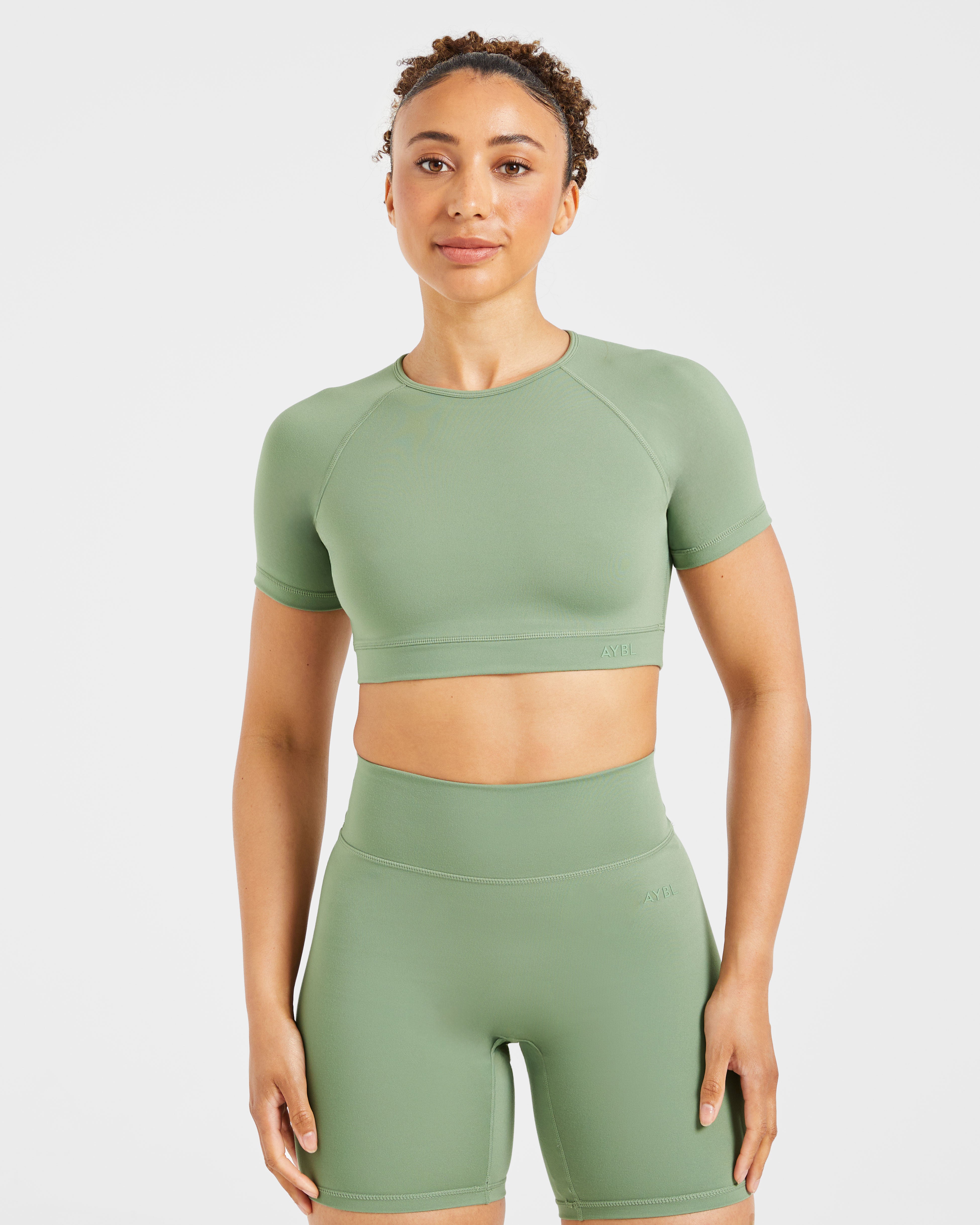 Crop Top Básico - Verde Oliva