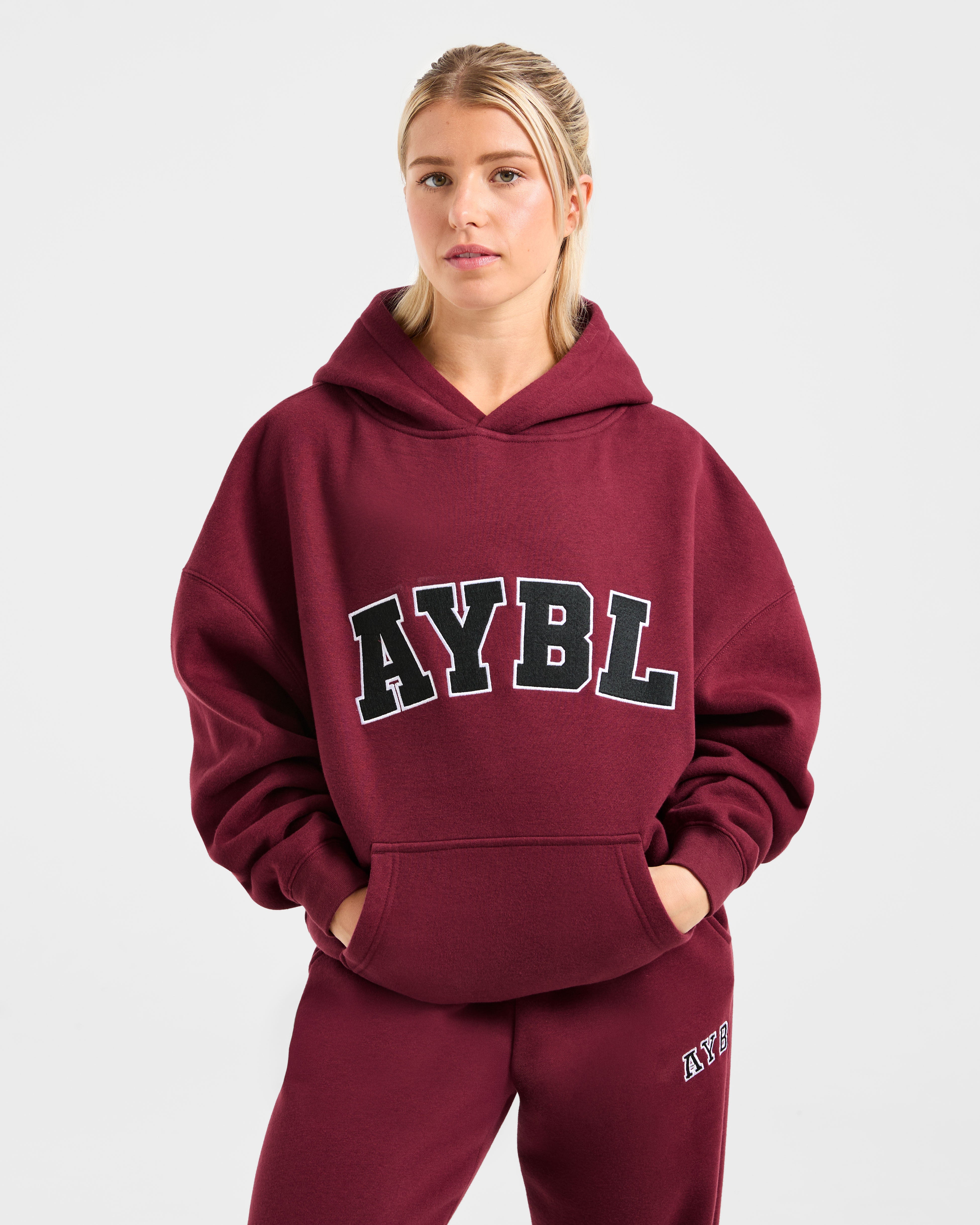 Sudadera Oversized Varsity 2.0 - Rojo Vino
