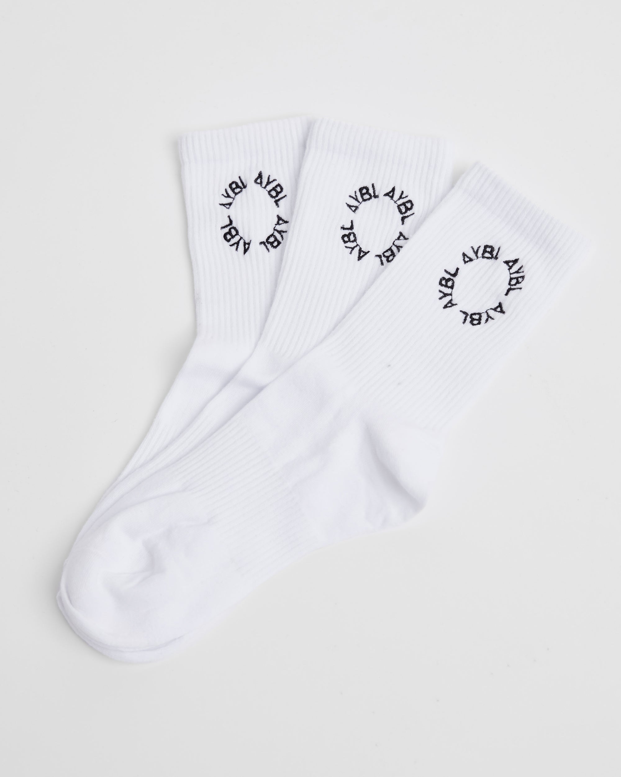 Calcetines de Punto Estampados del Día a Día (3 Unidades) - Blanco