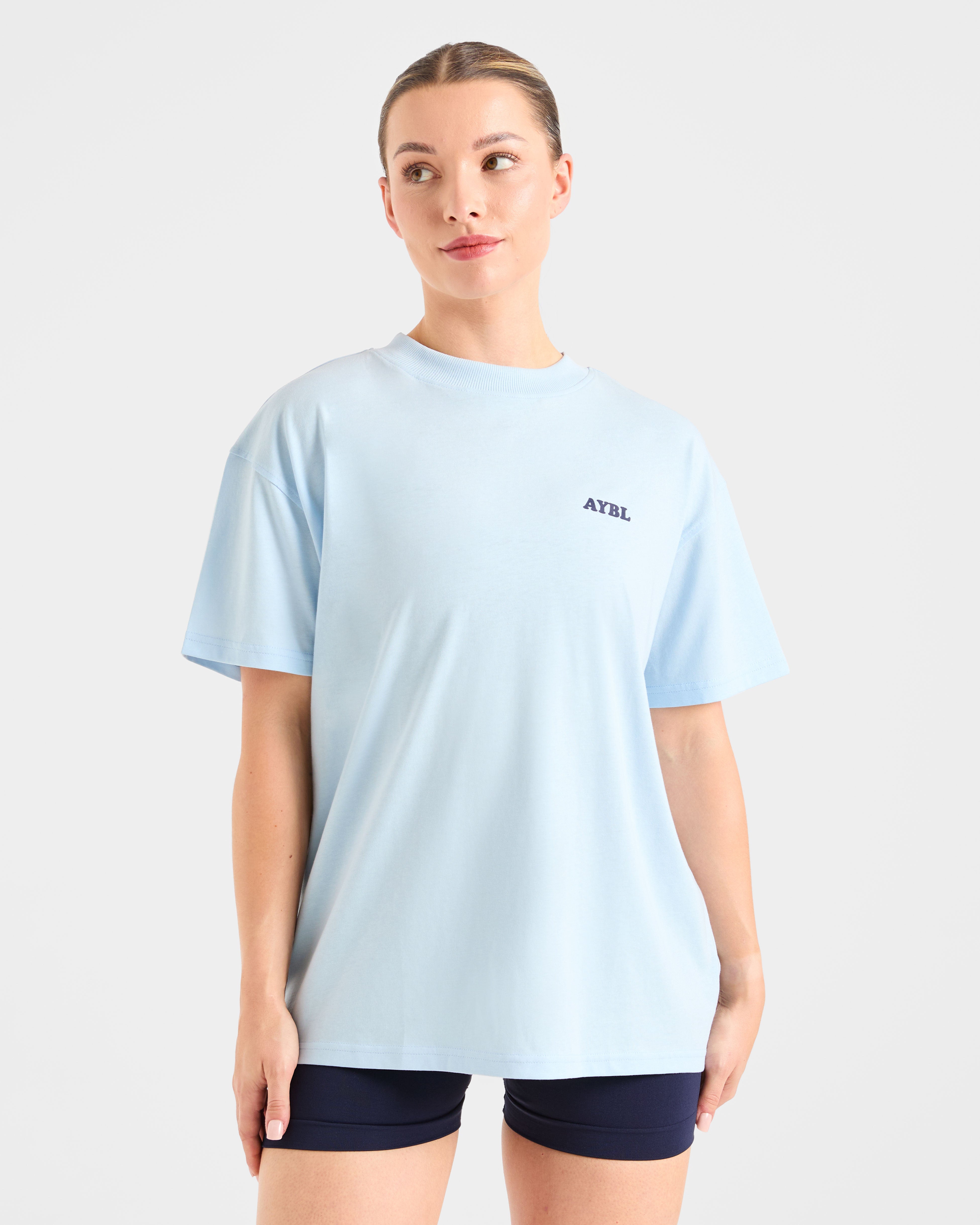 Camiseta Deportiva Sports Club con Estilo Ondulado de Corte Amplio - Azul/Navy