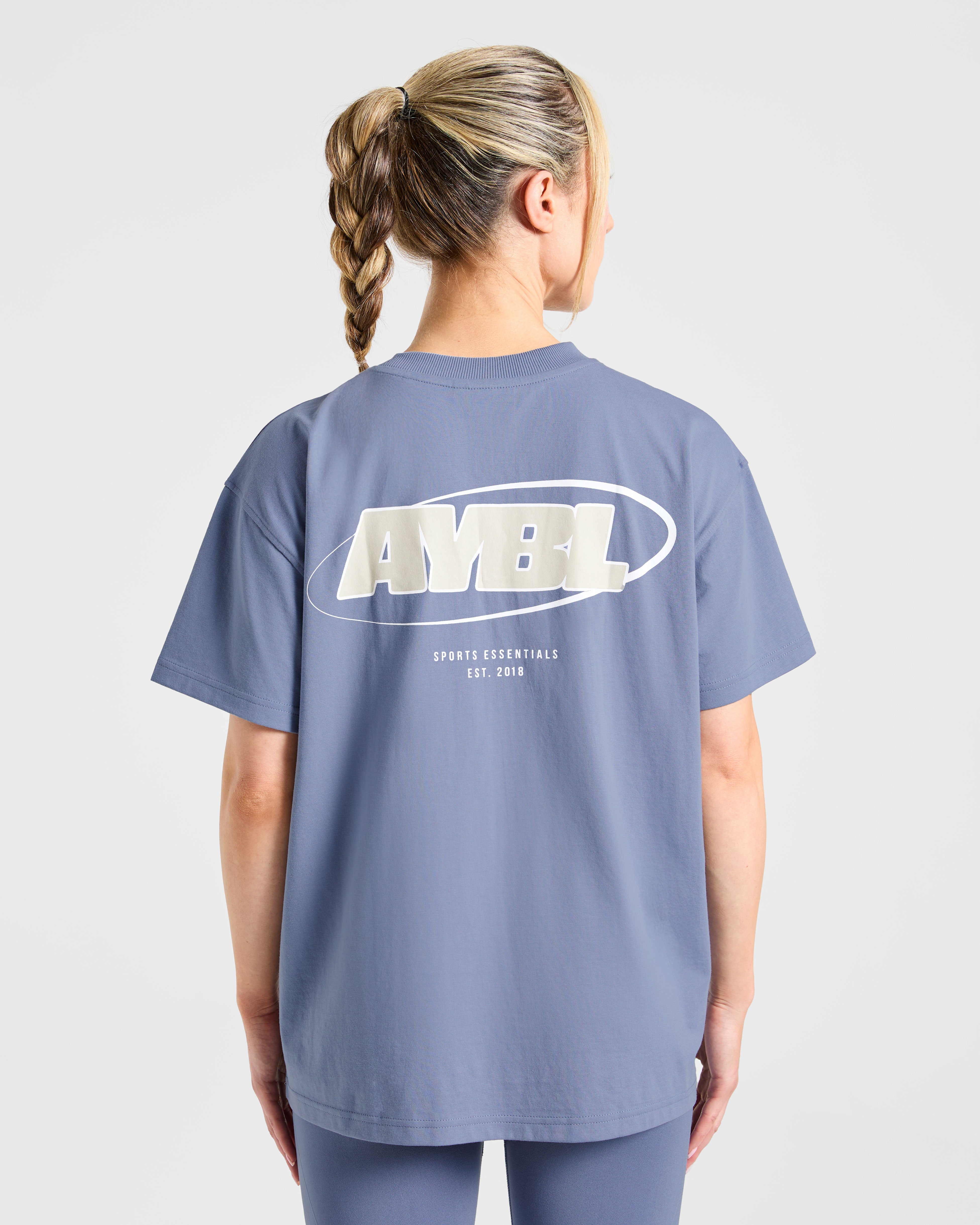 Camiseta Oversized Essential para Deportes - Azul Pizarra