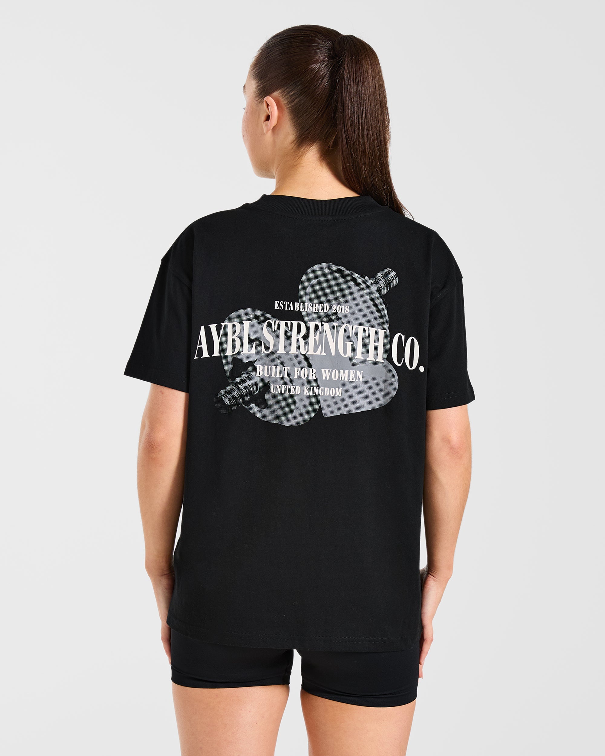 Camiseta Oversized de AYBL Strength Co - Negro