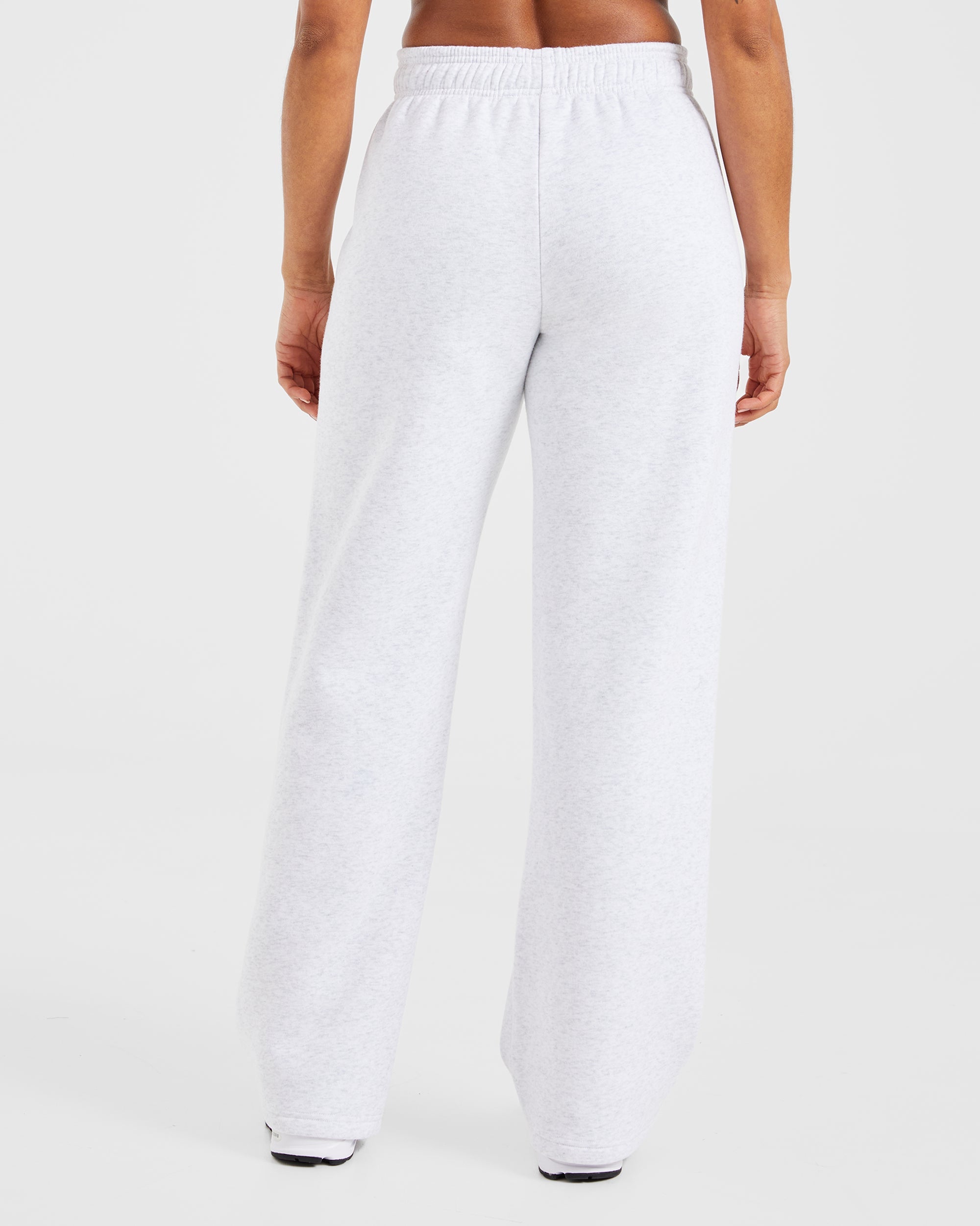 Pantalones Jogger de Pista Deportiva con Pierna Recta y Corte Amplio - Gris Escarcha/Azul Marino
