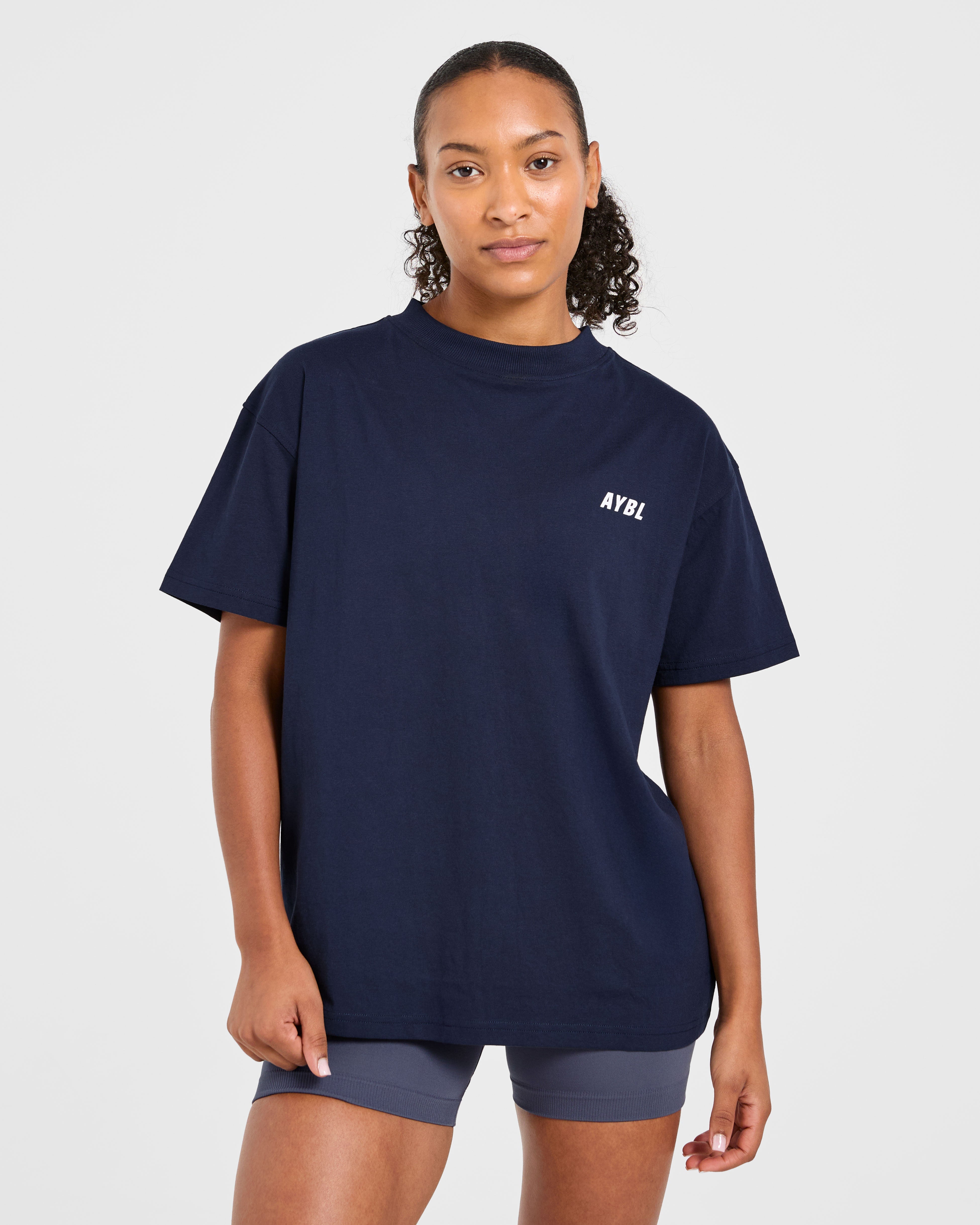 Camiseta Oversized Cardio Club - Azul marino