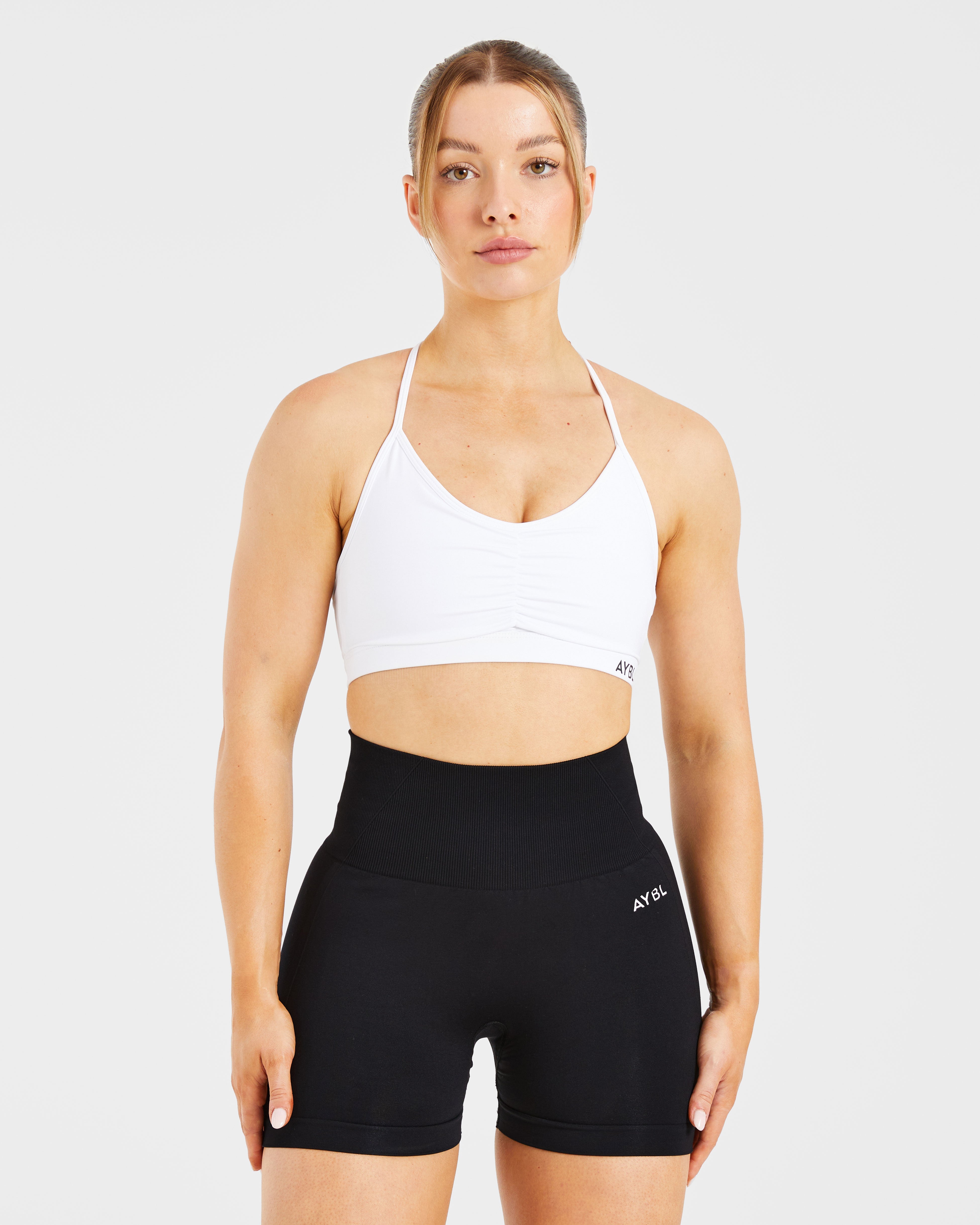 Sports Bra Básico con Volantes - Blanco