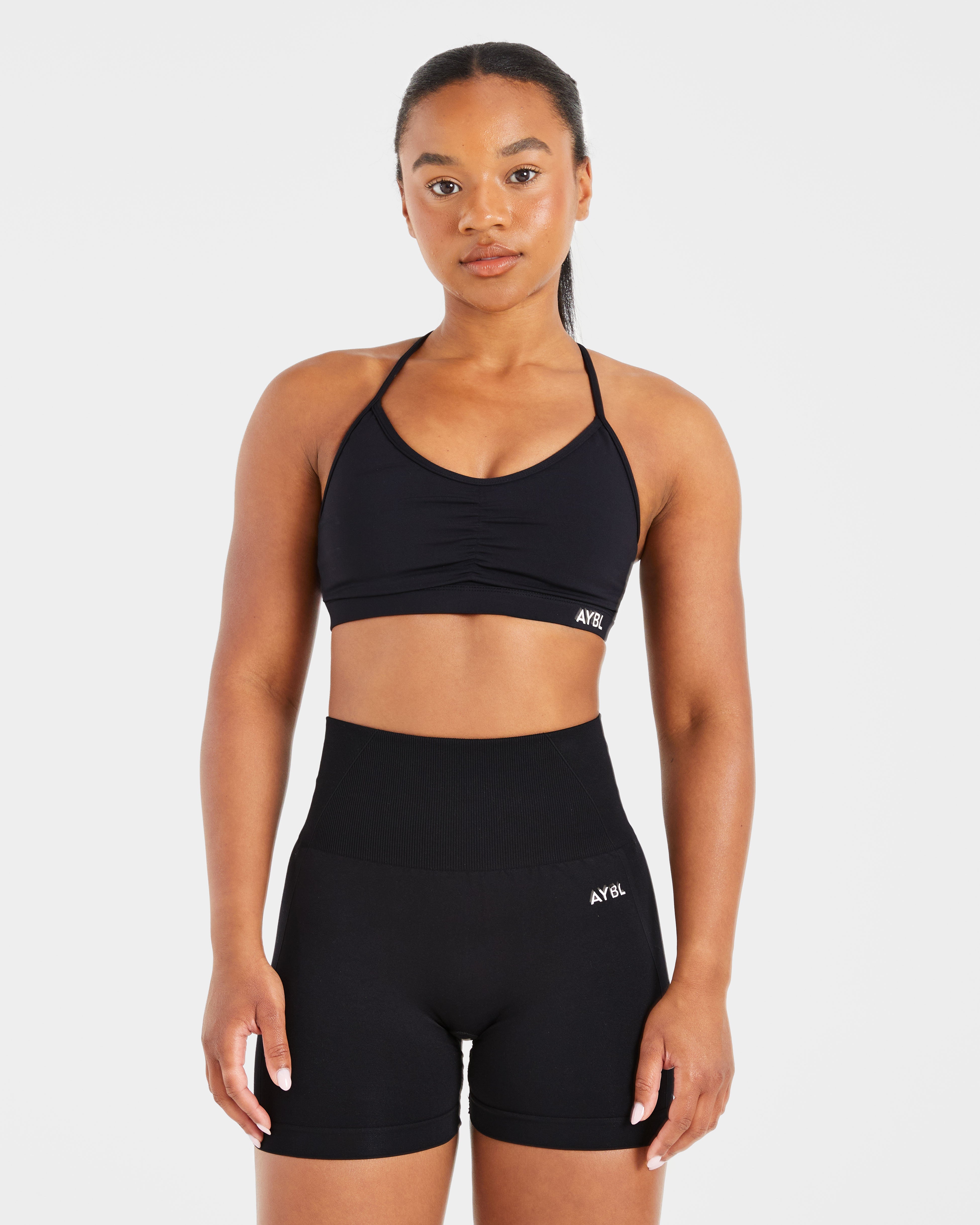 Sports Bra Ruched Esencial - Negro