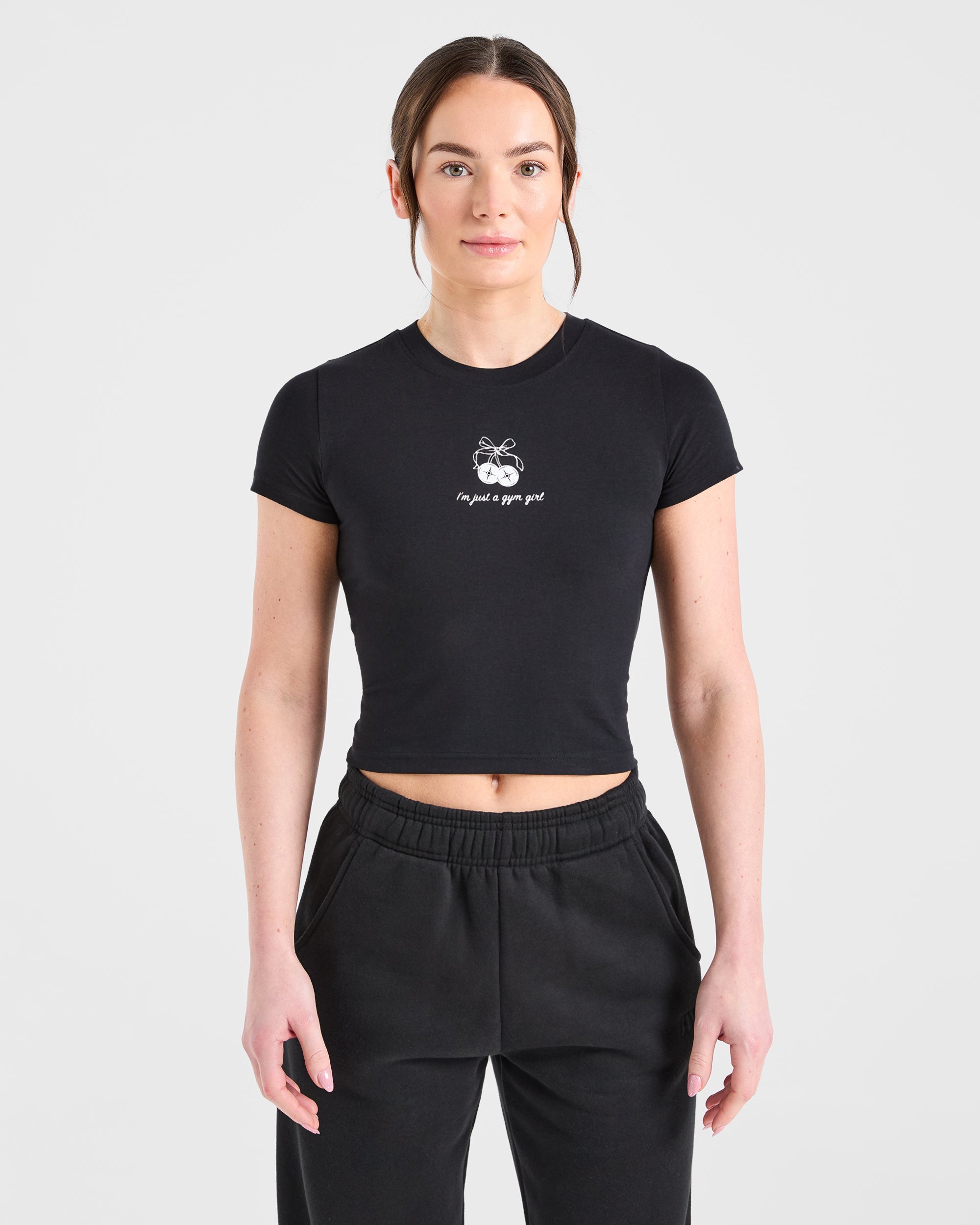 Solo una chica de gimnasio Baby Tee - Negro