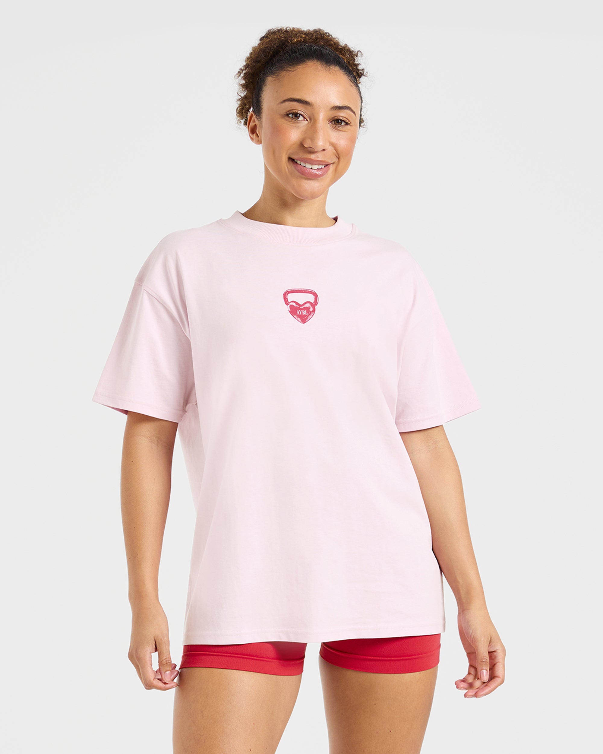 Camiseta Oversized Lift Love AYBL - Rosa Helado