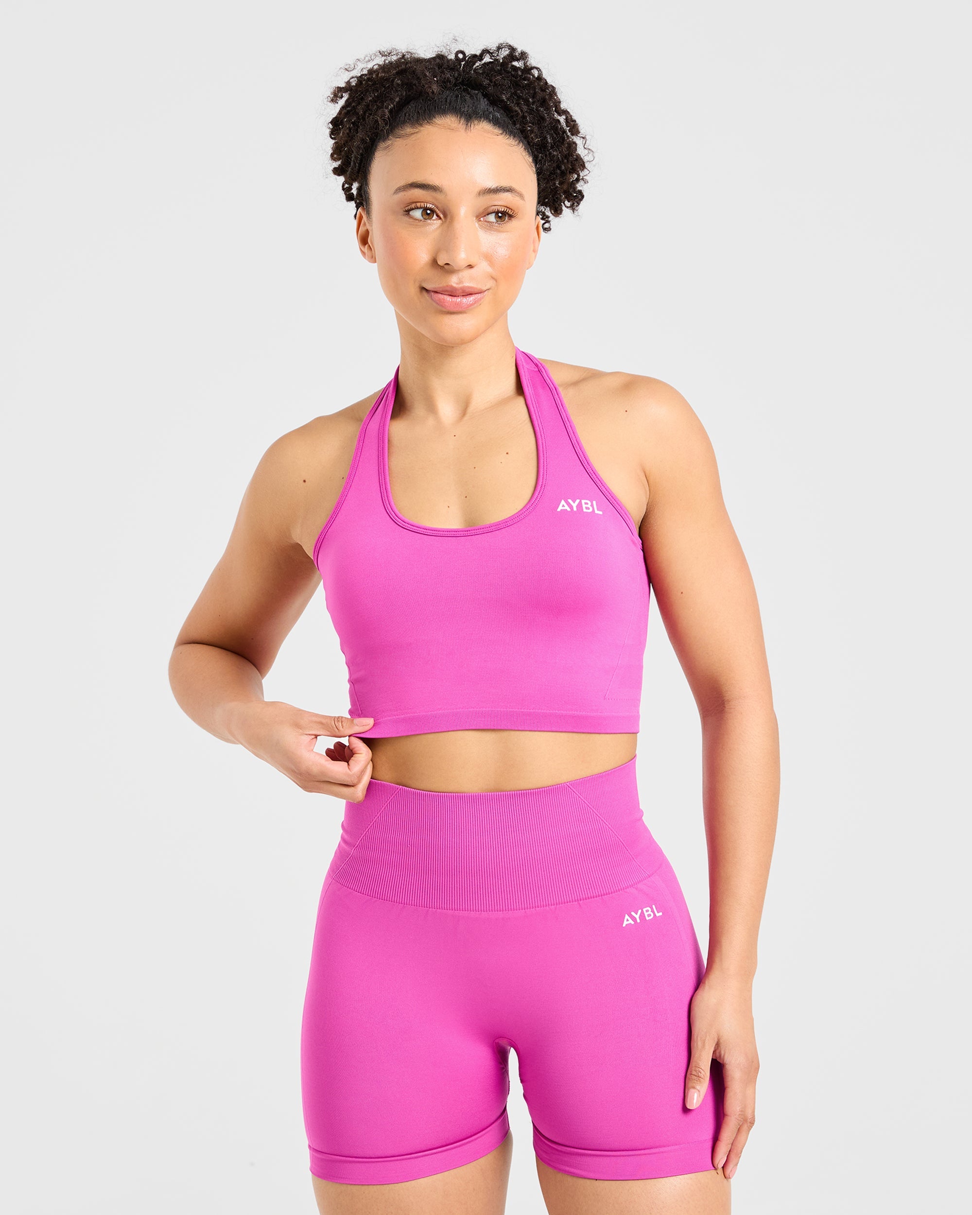 Empower Top Corto Sin Costuras de Tirantes - Magenta